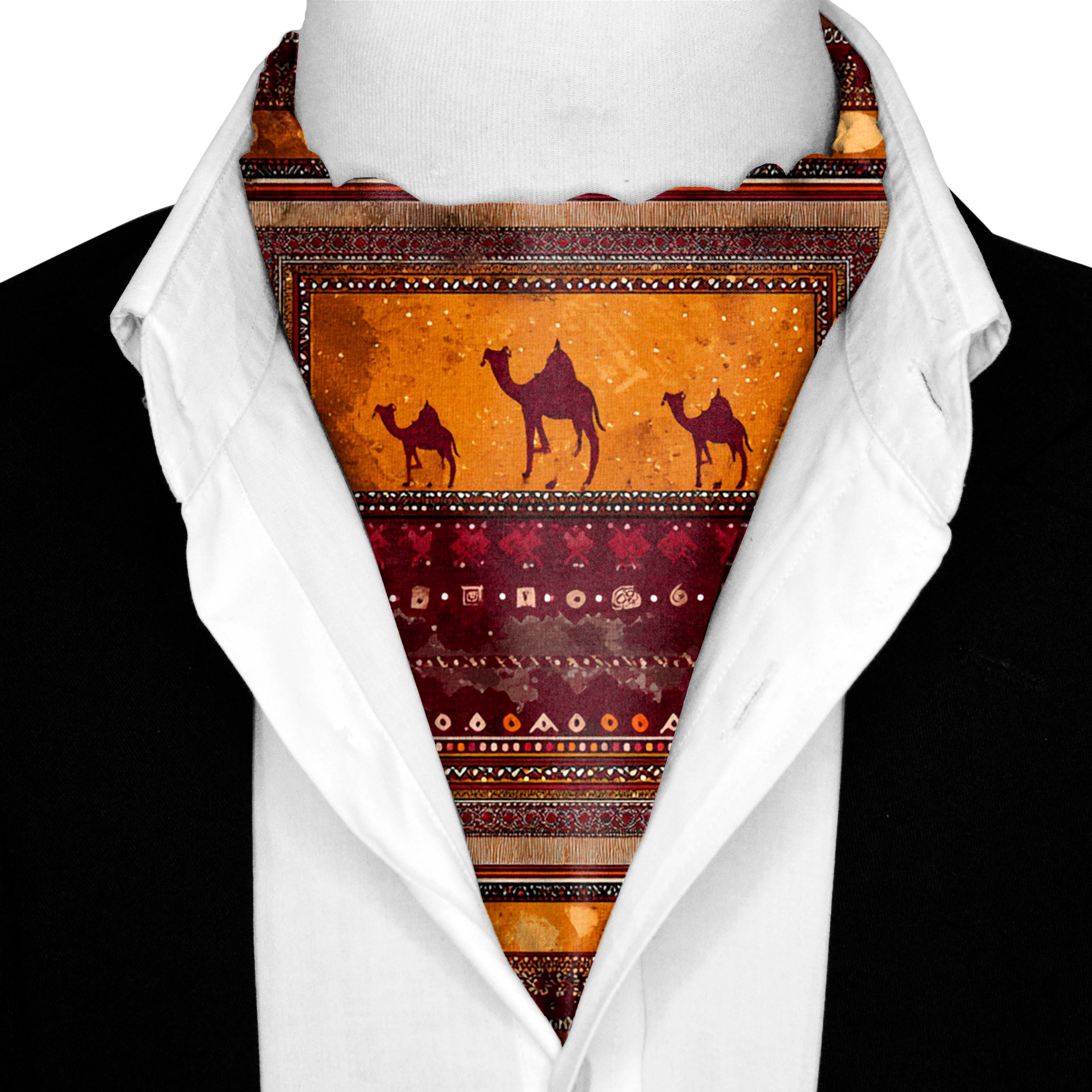 CARAVAN SILK ASCOT AND POCKET SQUARE SET – PREMIUM COLLECTION
