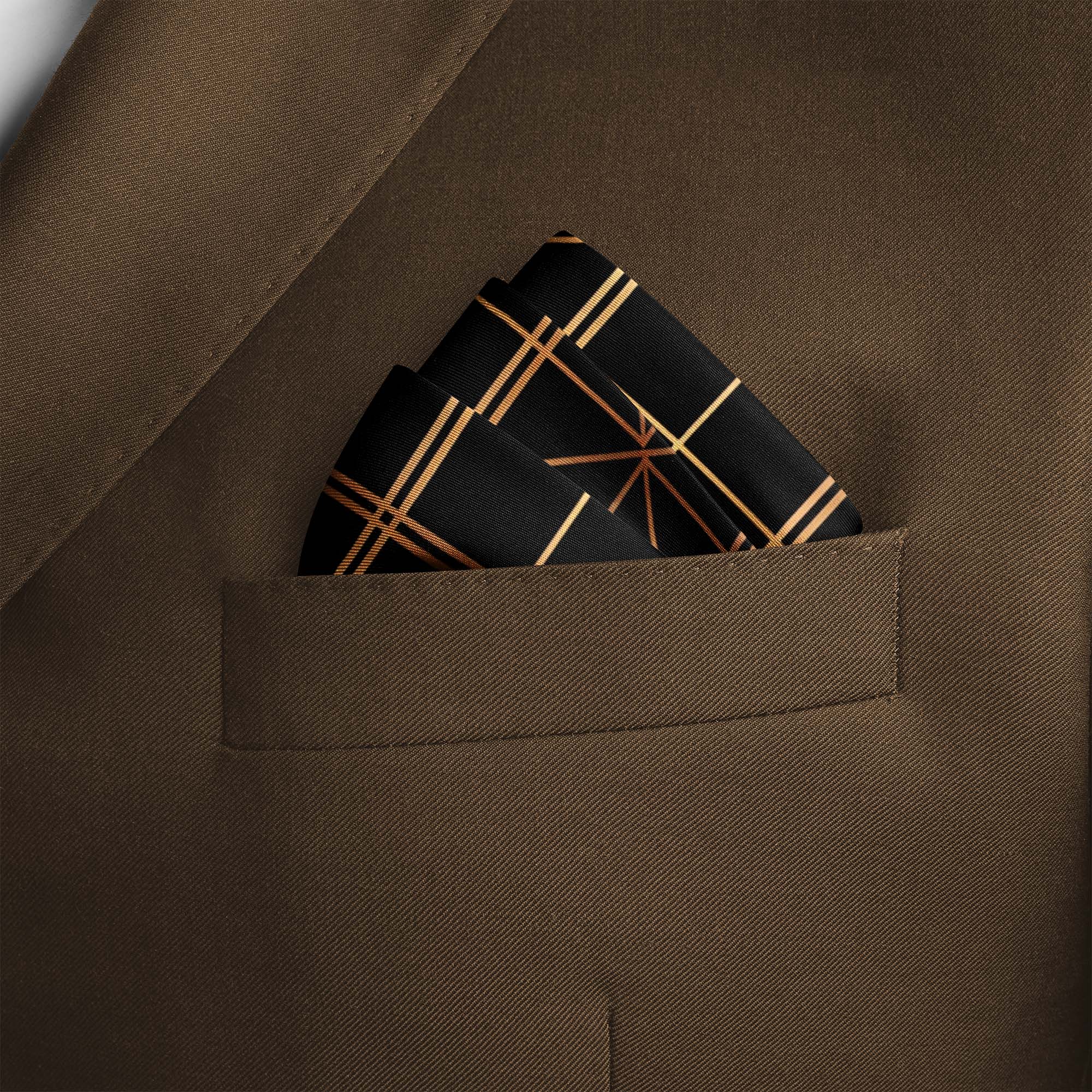 AZTEC ETHNIC SILK POCKET SQUARE