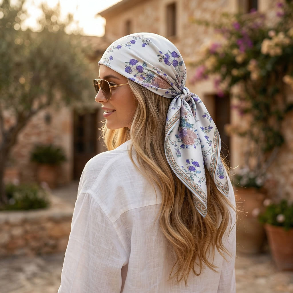 BLOSSARIA SILK HEAD SCARF
