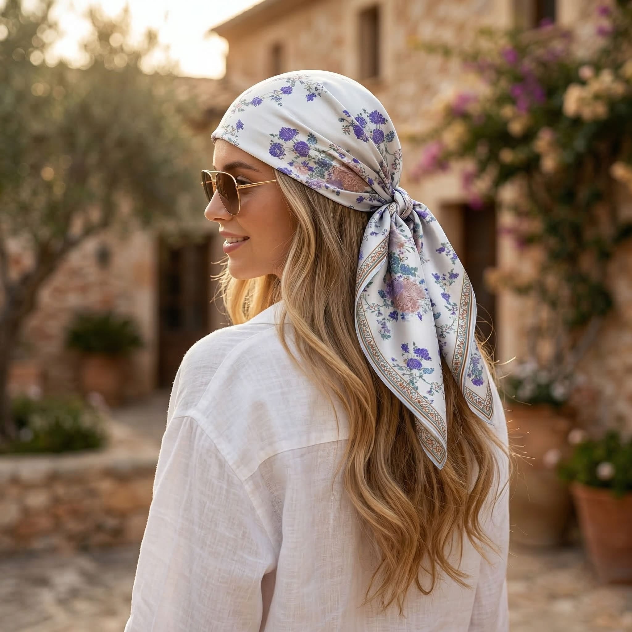 BLOSSARIA SILK HEAD SCARF