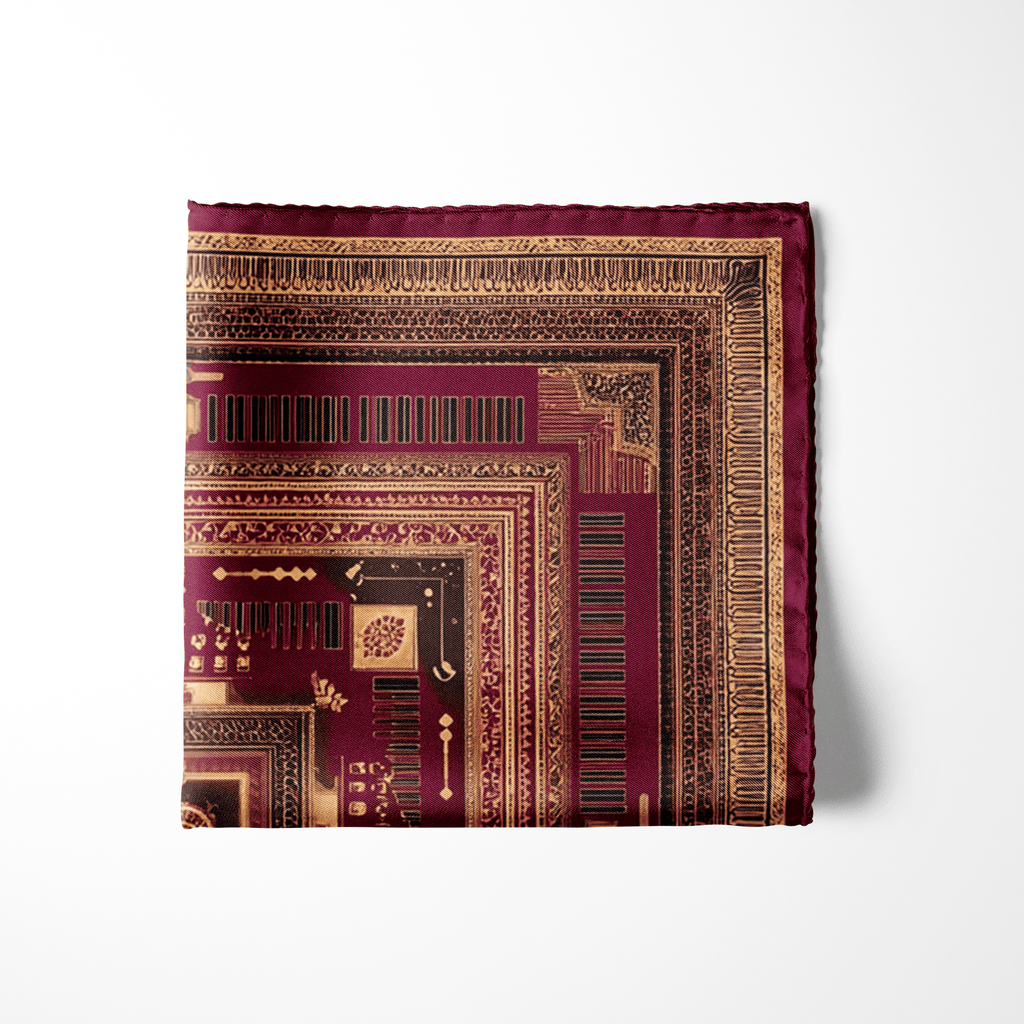 MANDALA FORT SILK POCKET SQUARE