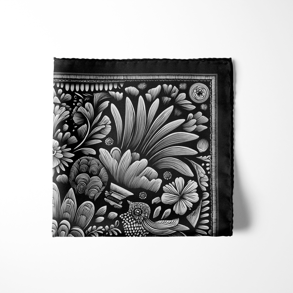 NOIR SILK POCKET SQUARE