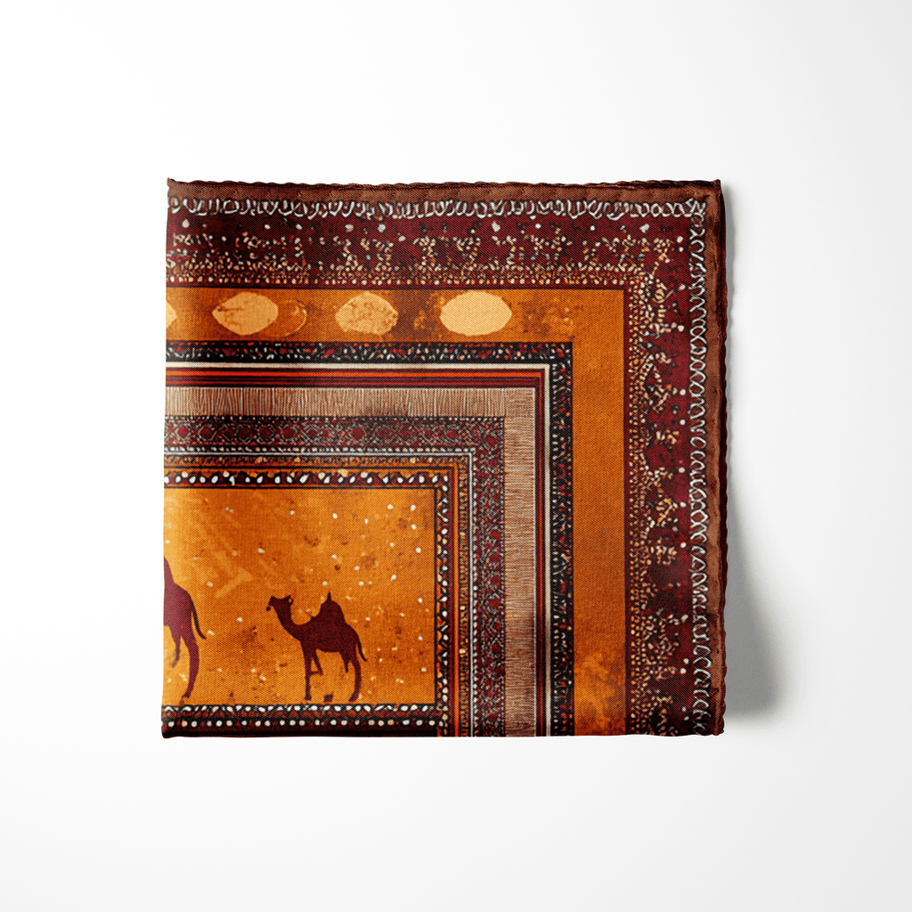 CARAVAN SILK POCKET SQUARE