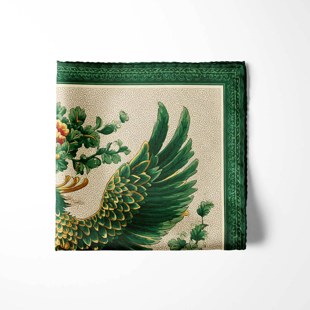 VERDANT FLAME SILK POCKET SQUARE