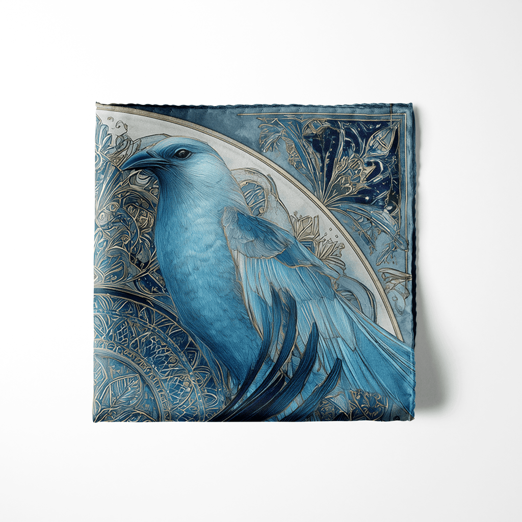 CELESTE SILK POCKET SQUARE