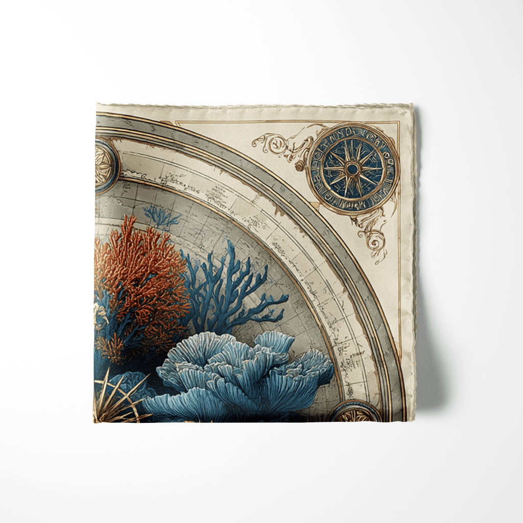CORALIS SILK POCKET SQUARE