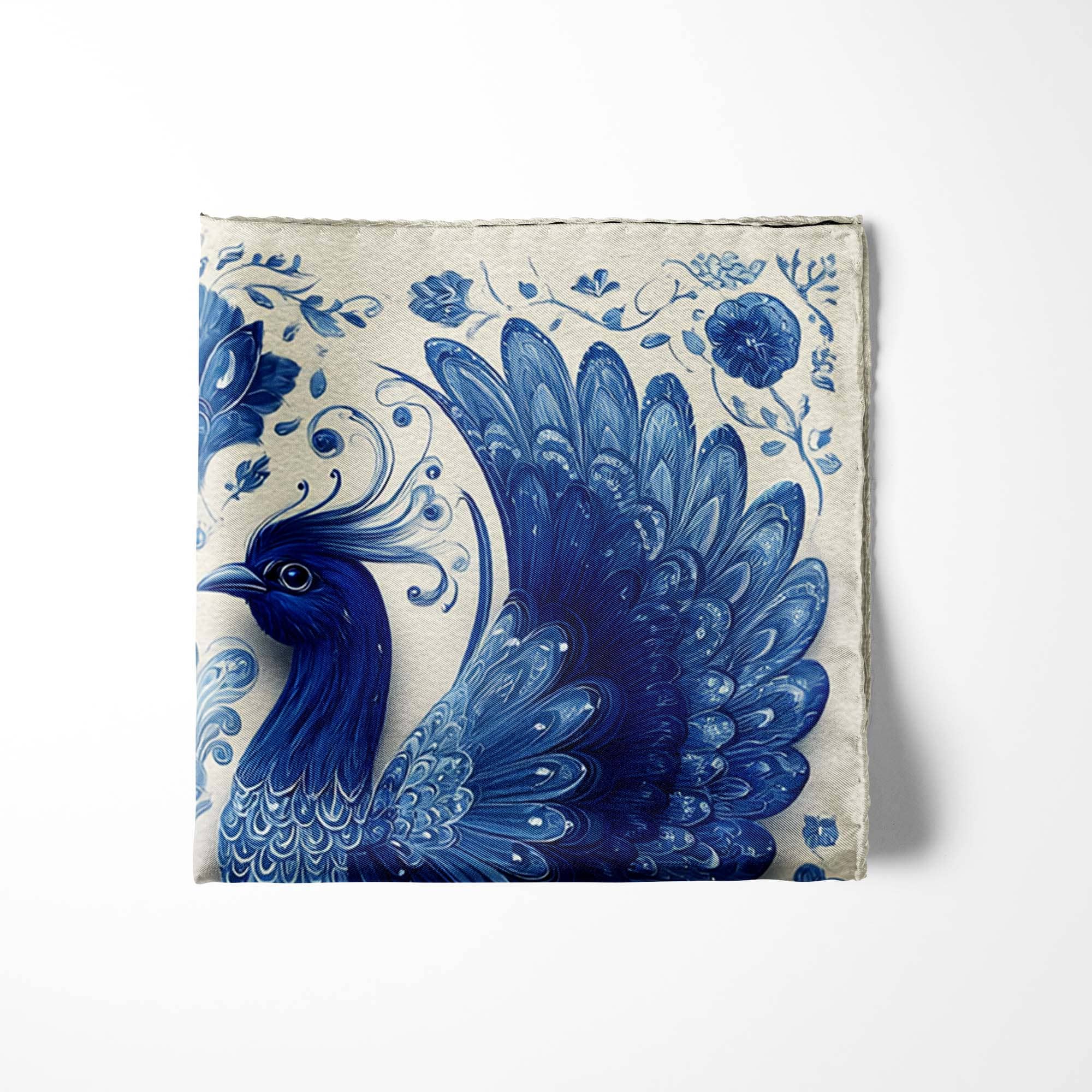 CERULEAN CROWN SILK POCKET SQUARE