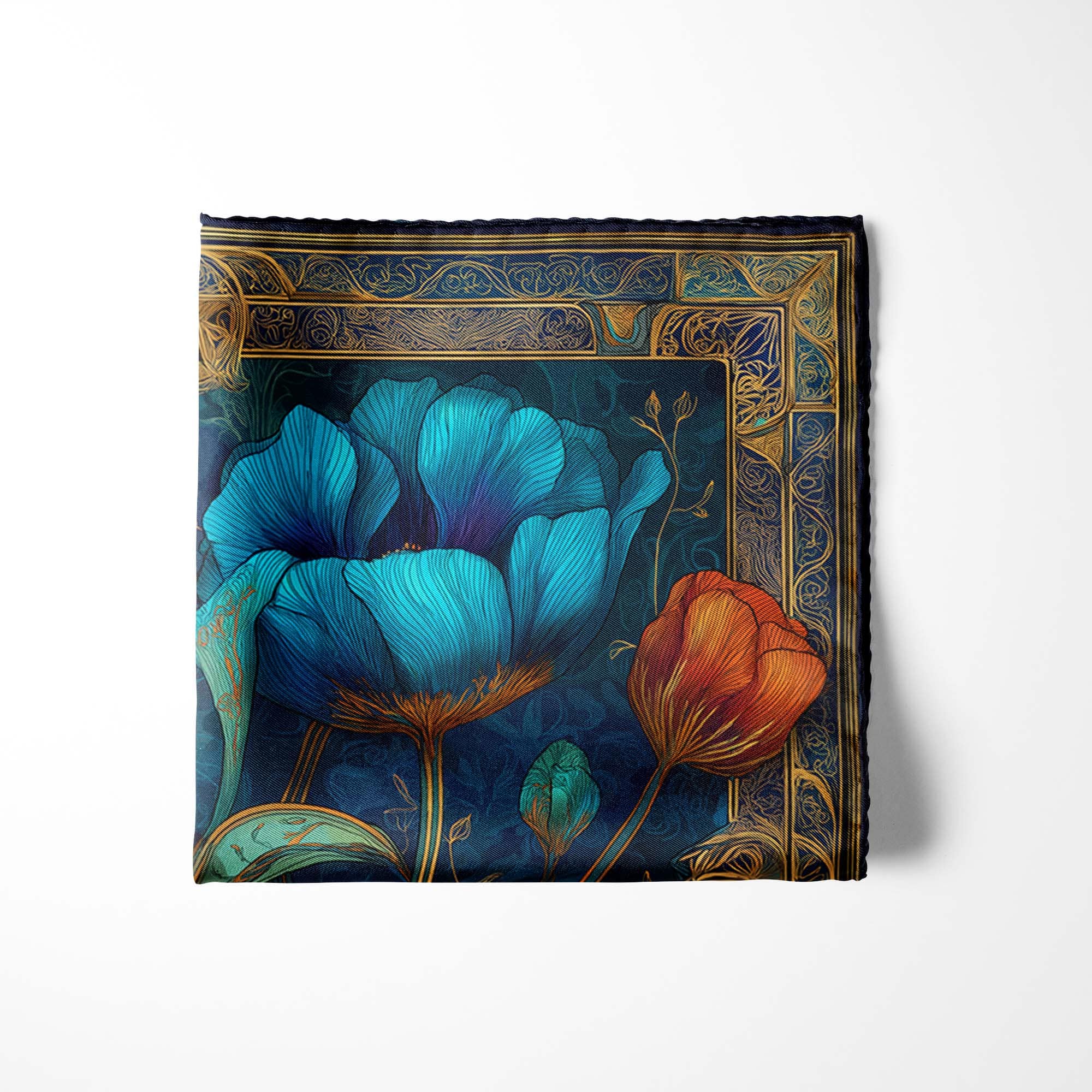 NOCTURNAL PETALS SILK POCKET SQUARE