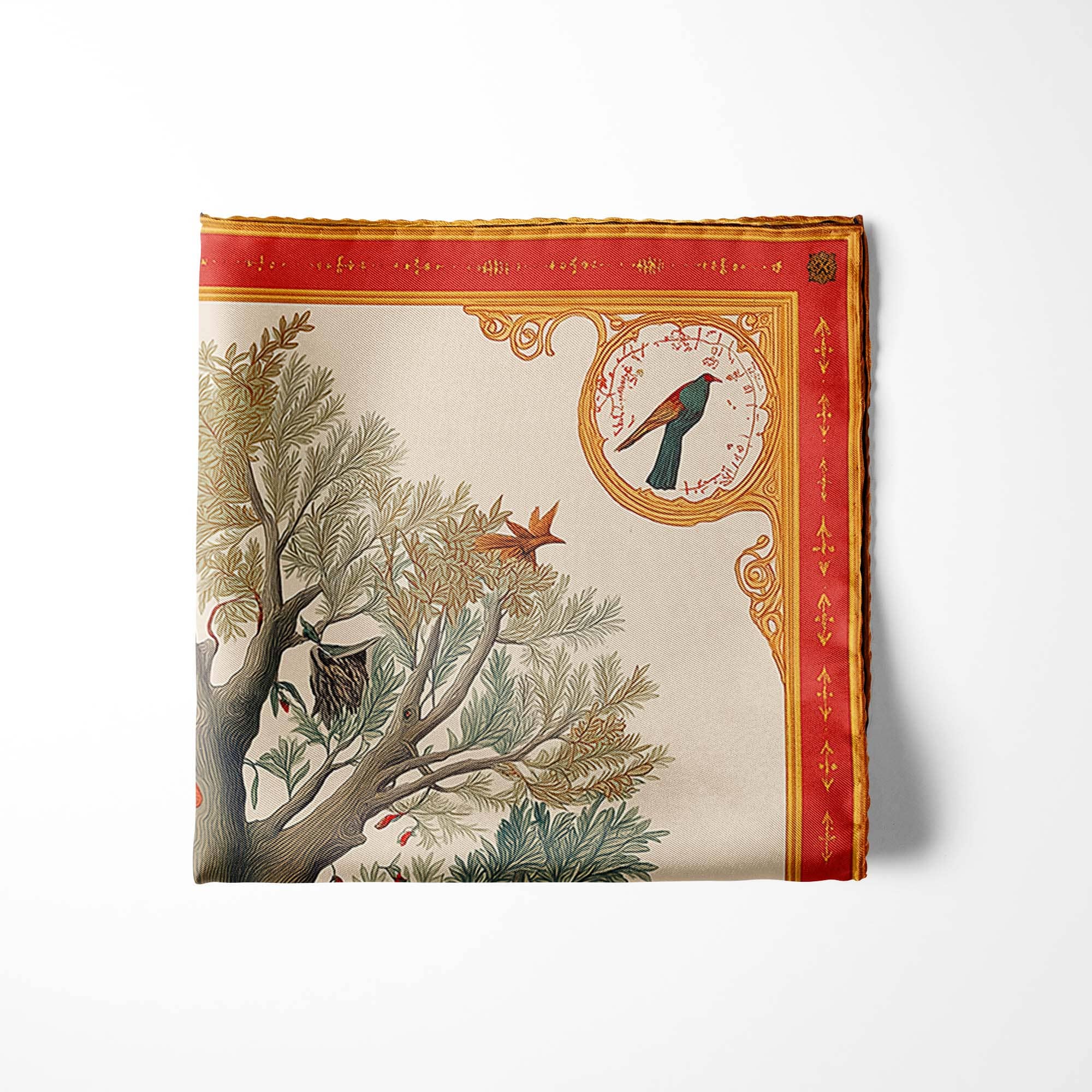 TREE OF LIFE SILK POCKET SQUARE