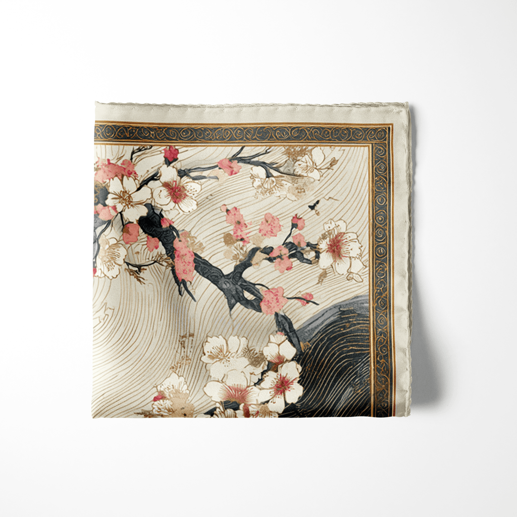 HANAMI SILK POCKET SQUARE