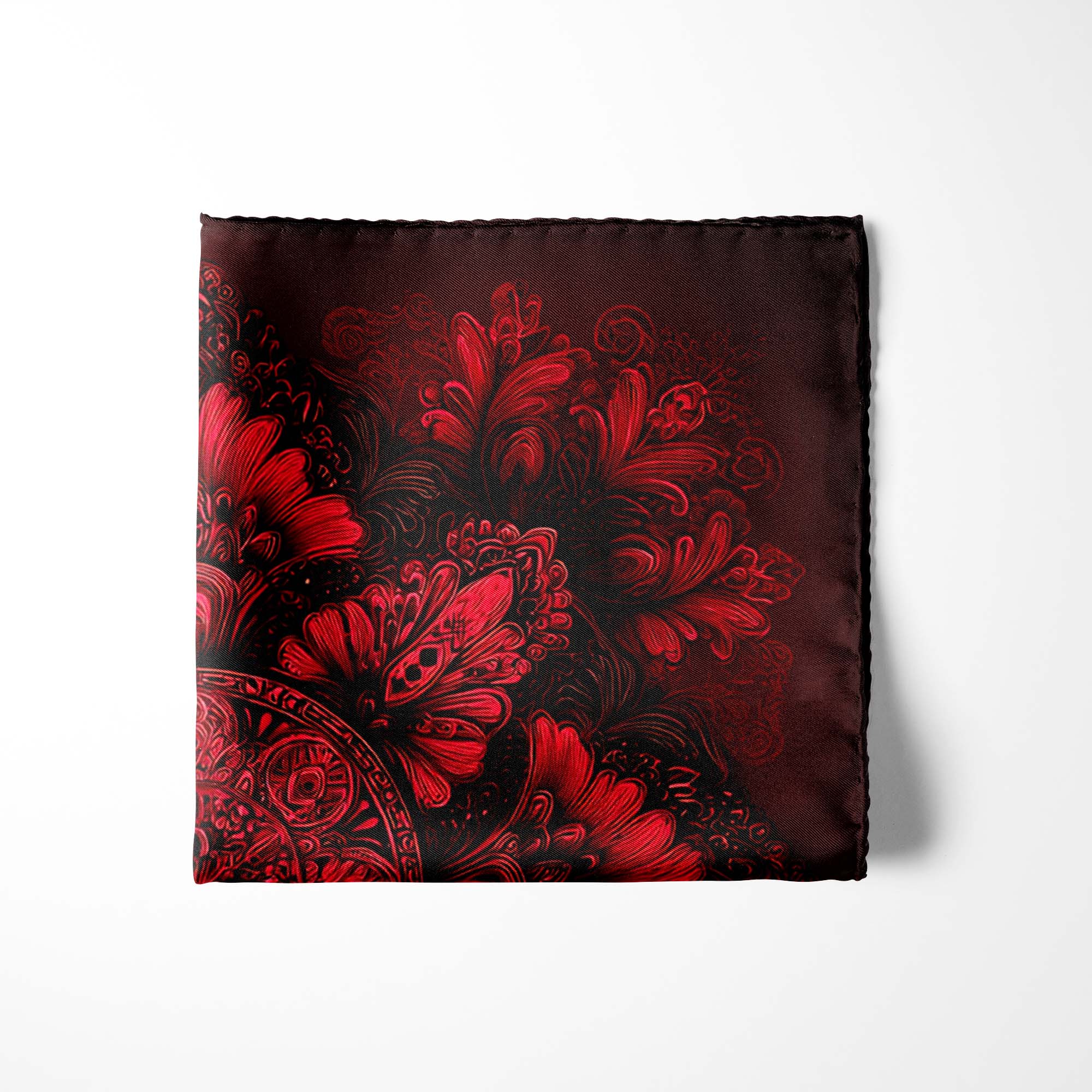 FLORAL MANDALA SILK POCKET SQUARE