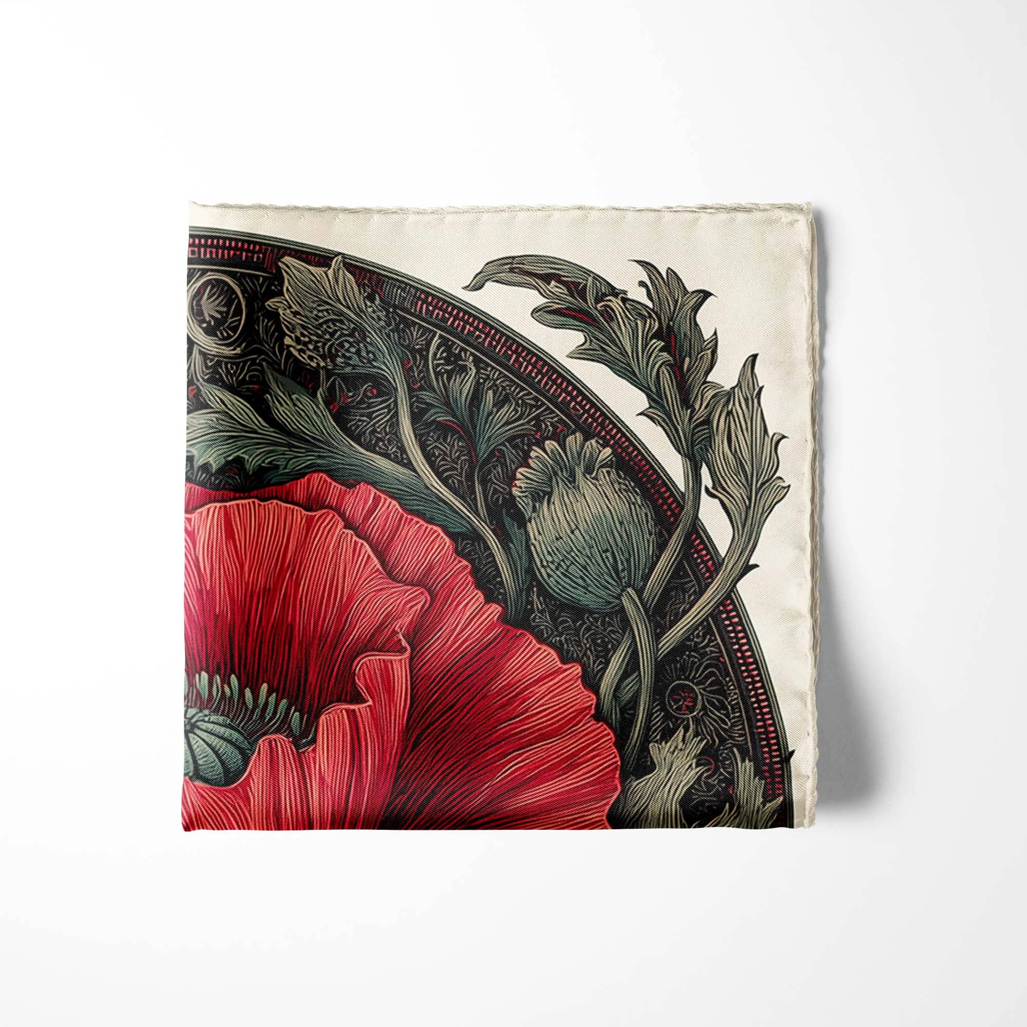 VELORA CRIMSON SILK POCKET SQUARE