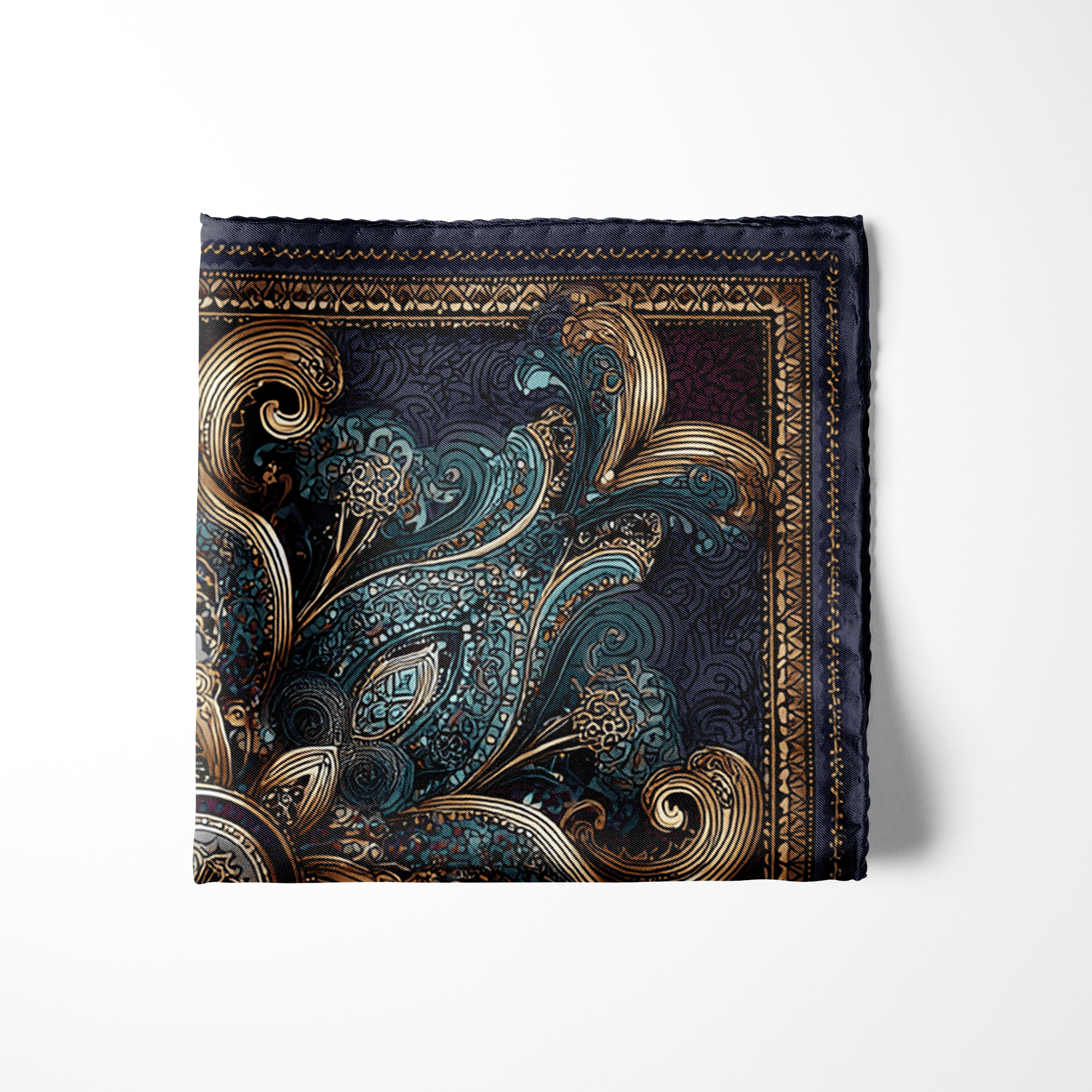 BARZIN SILK POCKET SQUARE