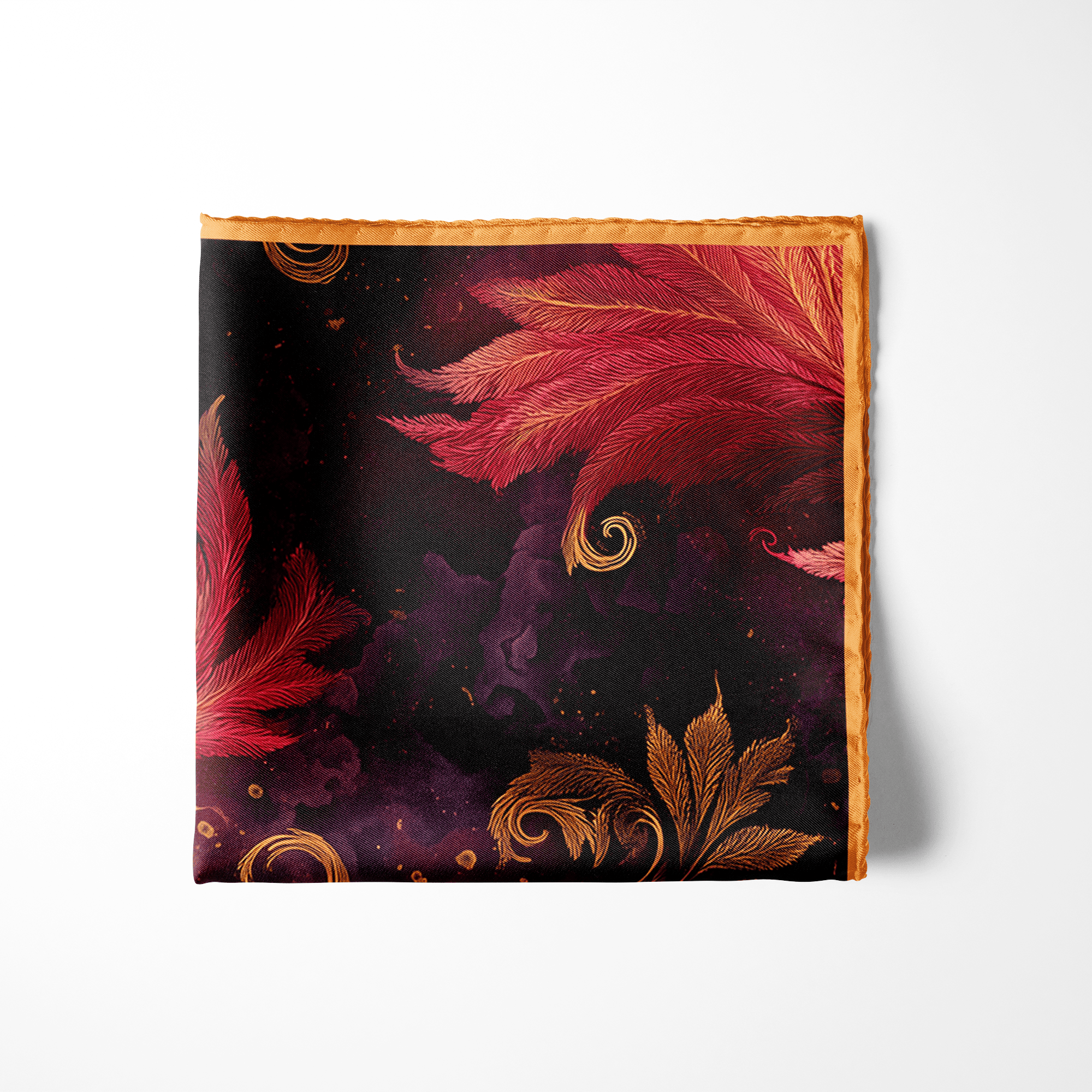 EMBER SILK POCKET SQUARE