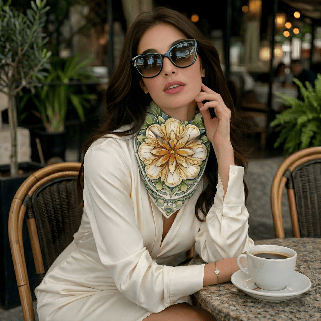 BOTANICAL EMBRACE SILK BANDANA