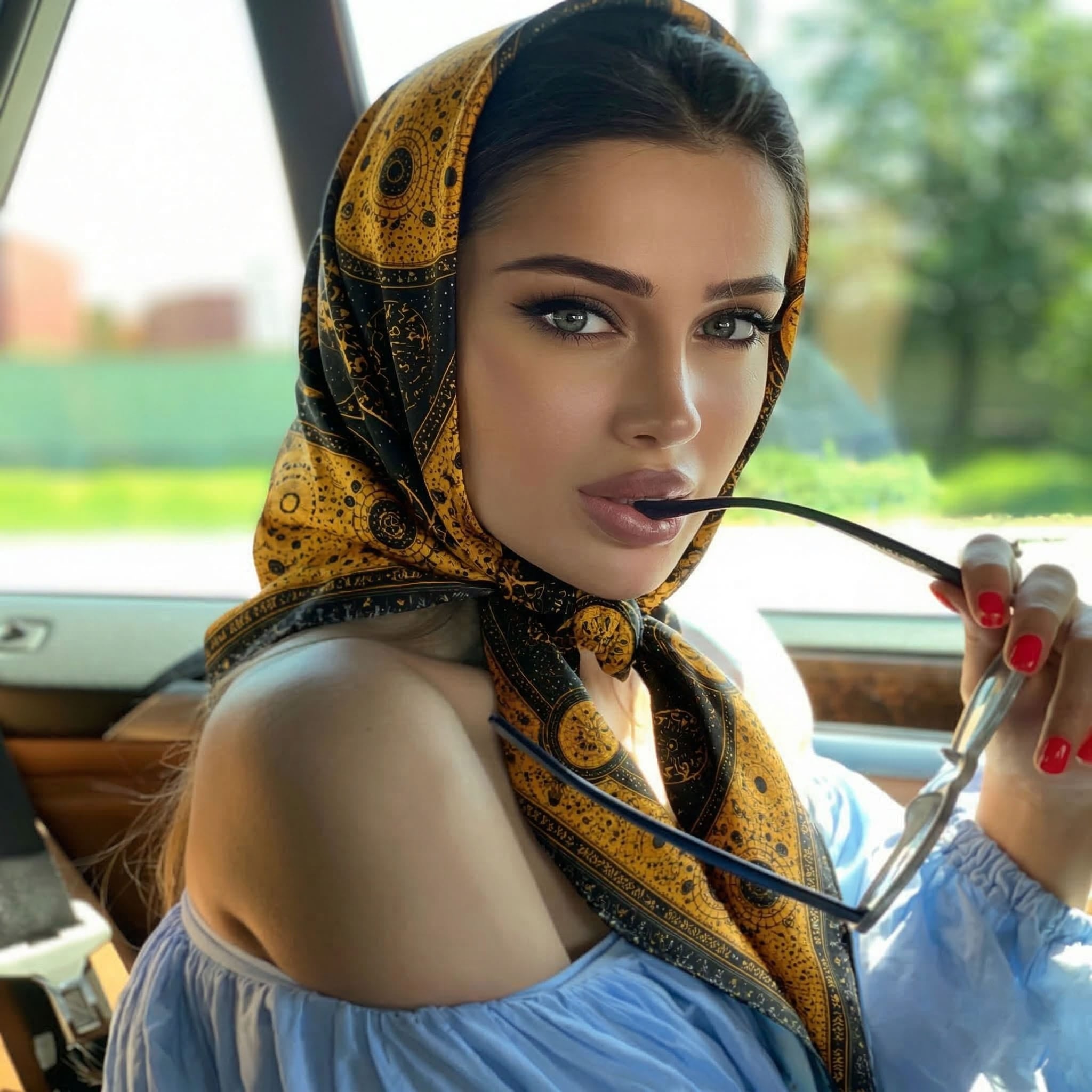 CELESTIAL GOLD SILK HEAD SCARF