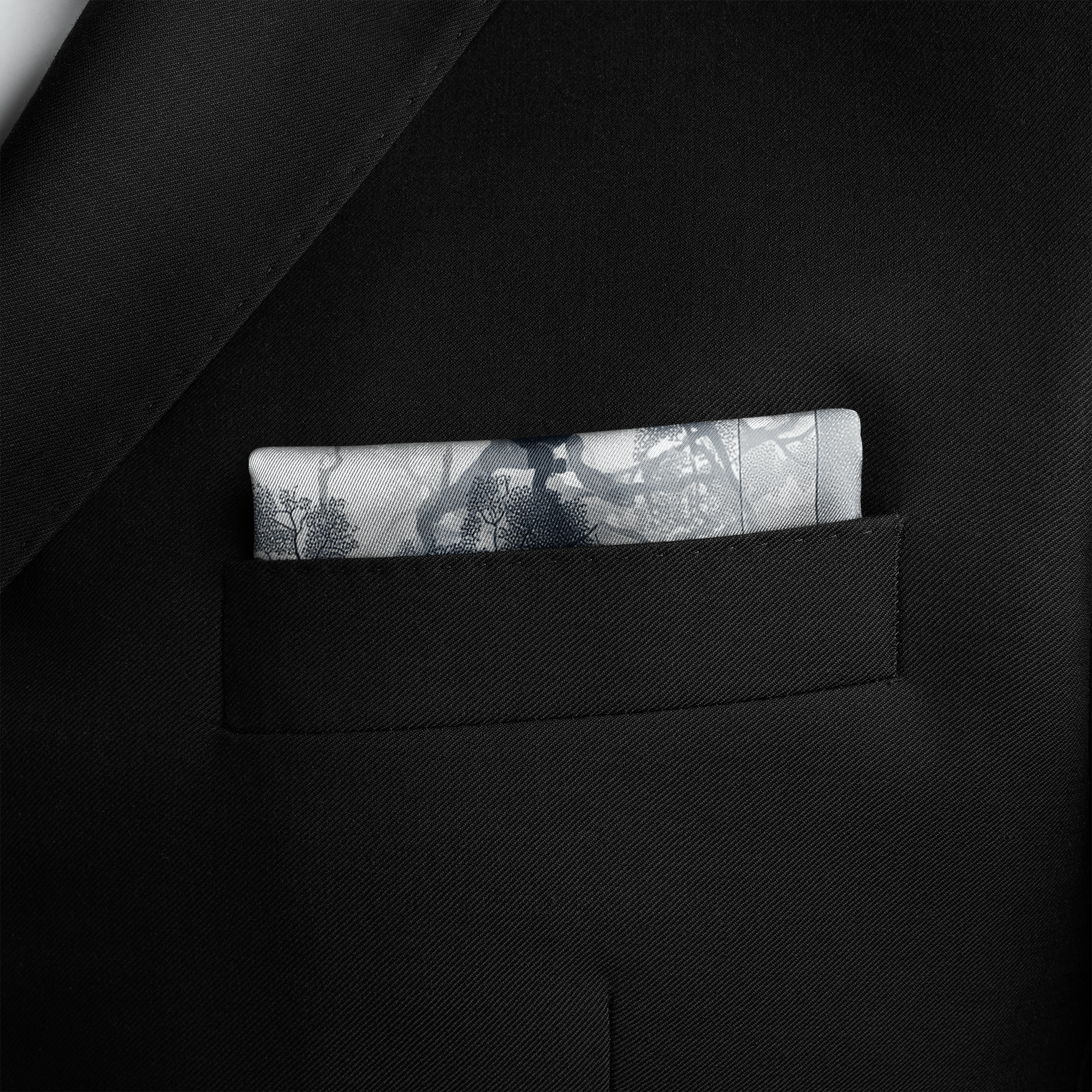 VEINSCAPE SILK POCKET SQUARE
