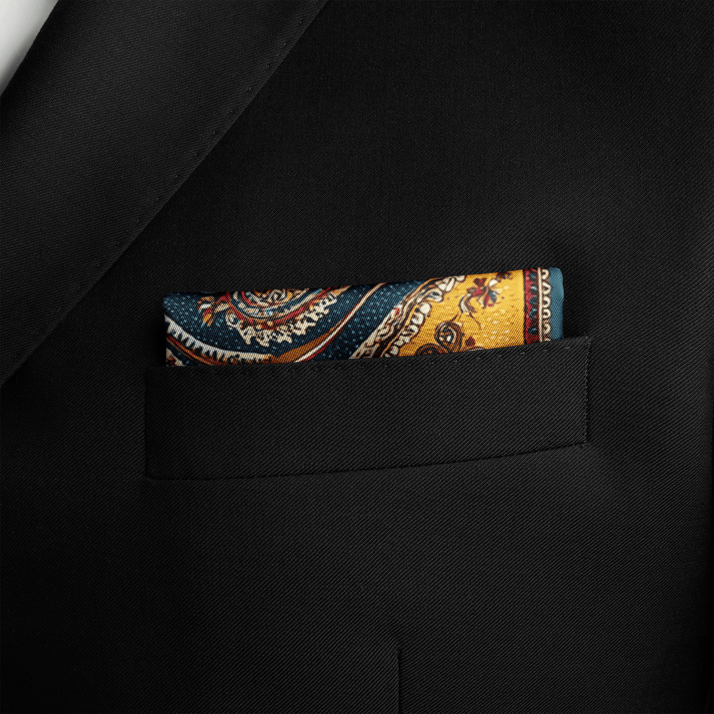 MARIGOLD BLOOM SILK POCKET SQUARE