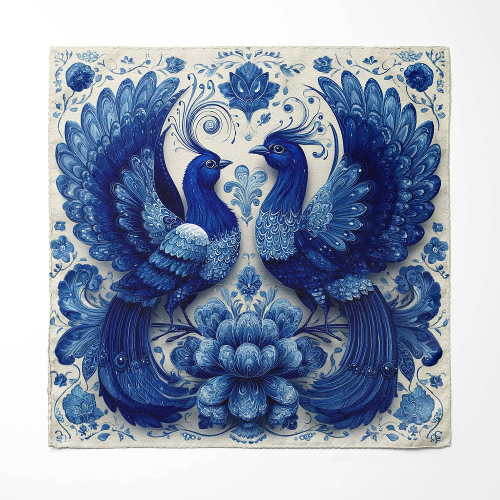 CERULEAN CROWN SILK POCKET SQUARE