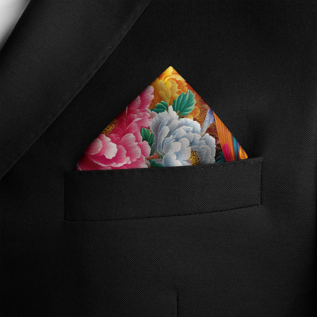 COSMIC AZURE SILK POCKET SQUARE