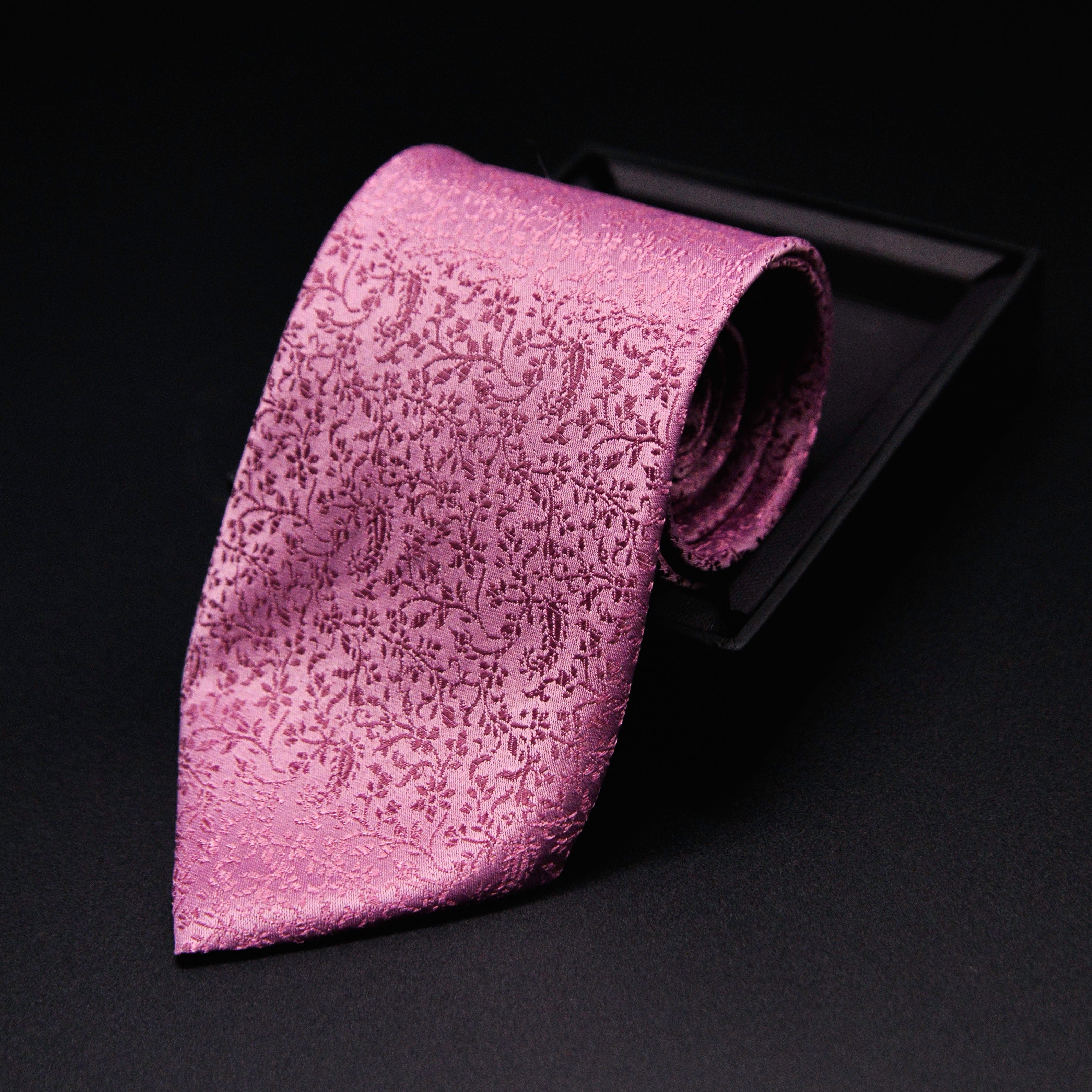 PINK PAISLEY SELF PRINTED TIE