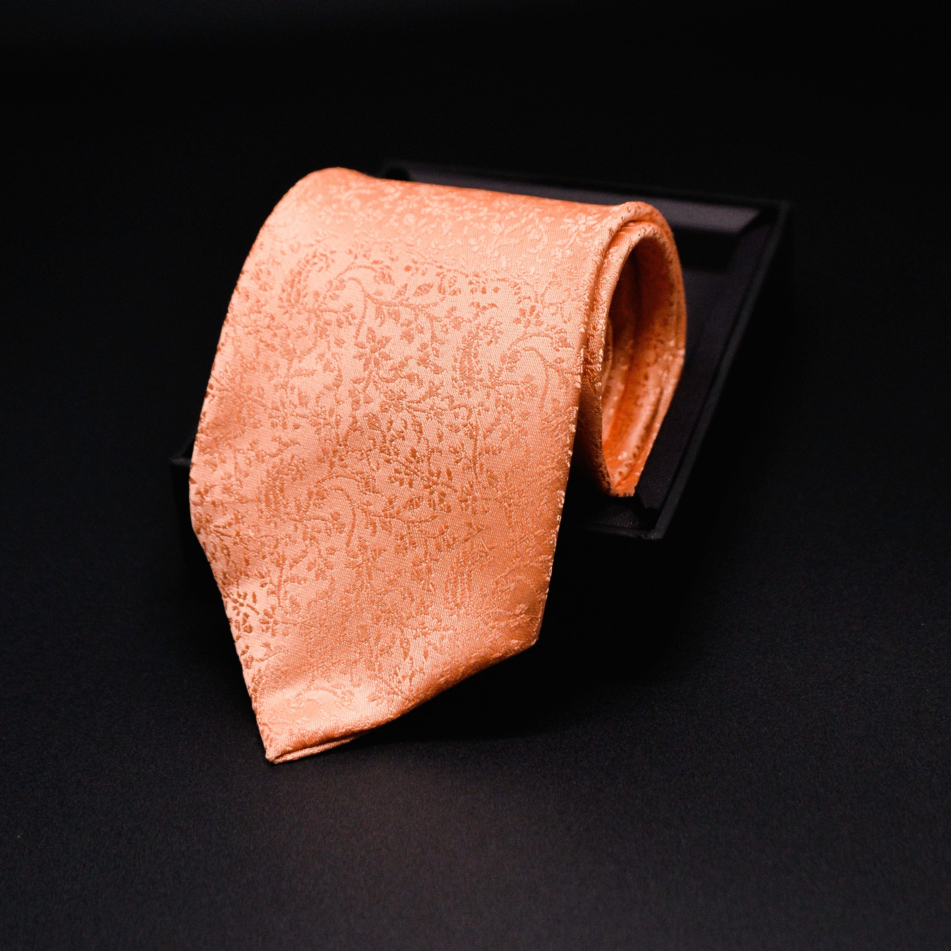 PINKISH PEACH PAISLEY SELF PRINTED TIE