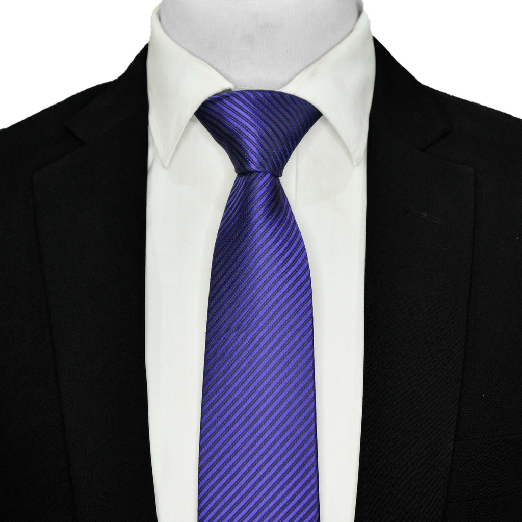 DARK BLUE STRIPES TEXTURED TIE