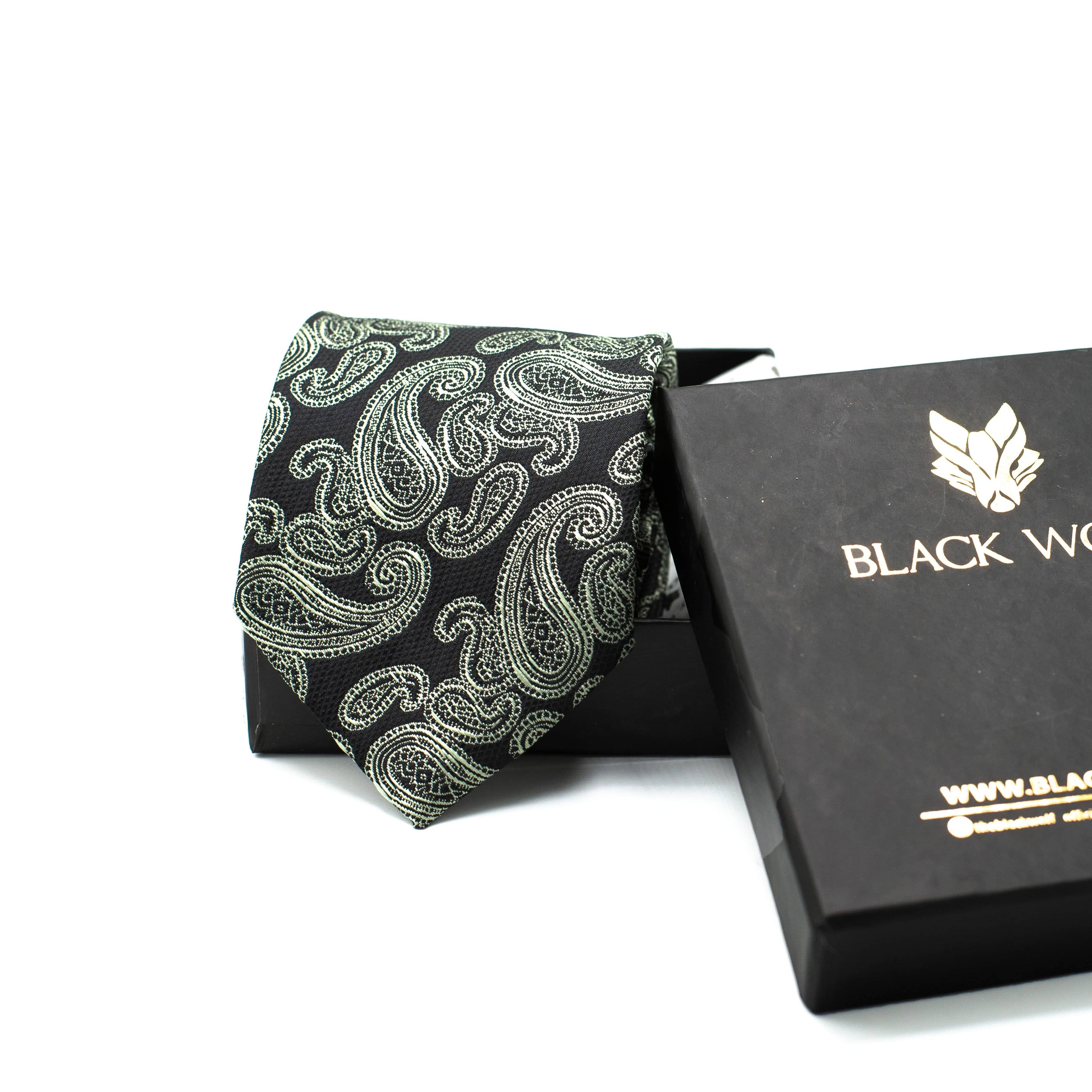 CLASSIC BLACK PAISLEY TIE