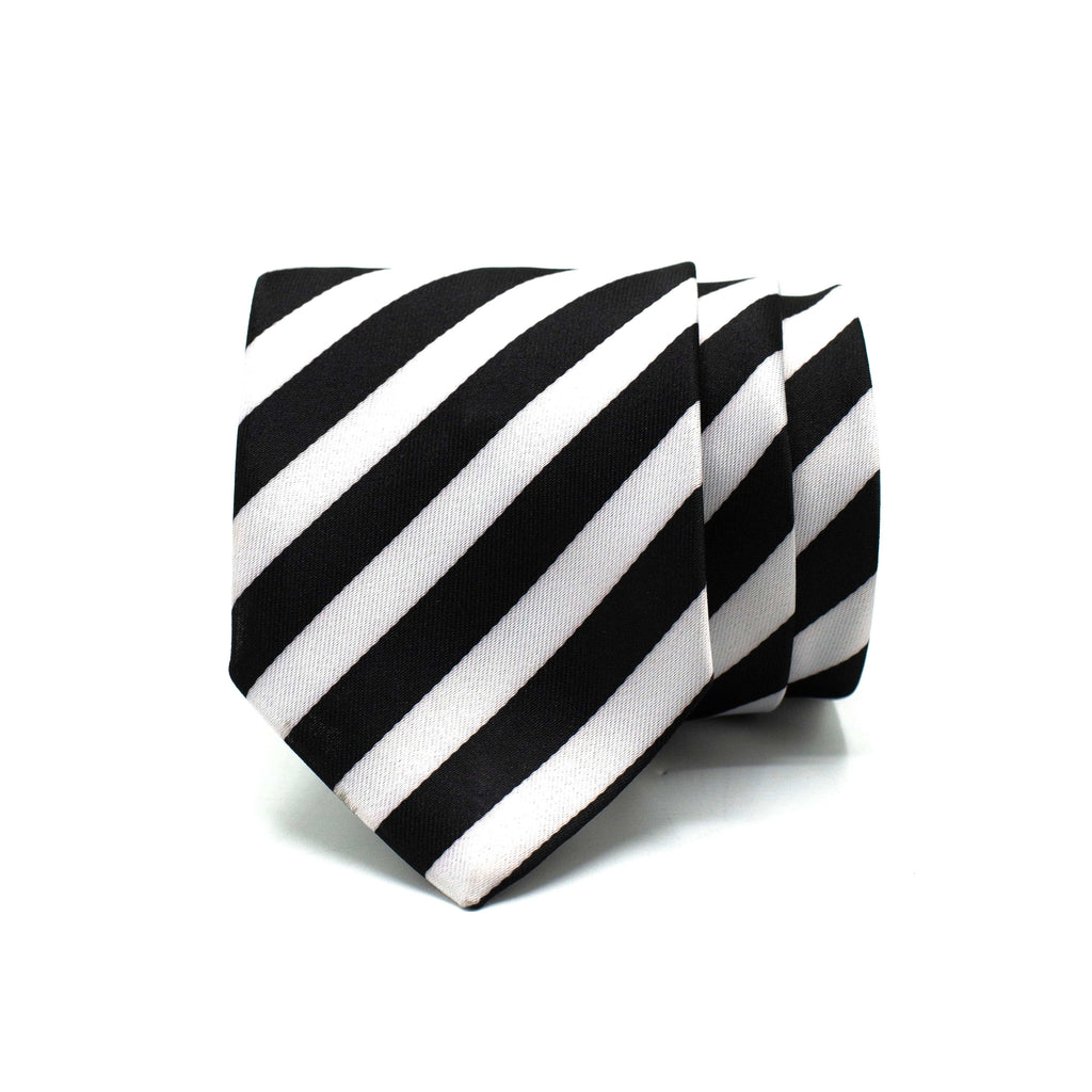 BLACK TUX STRIPE TIE