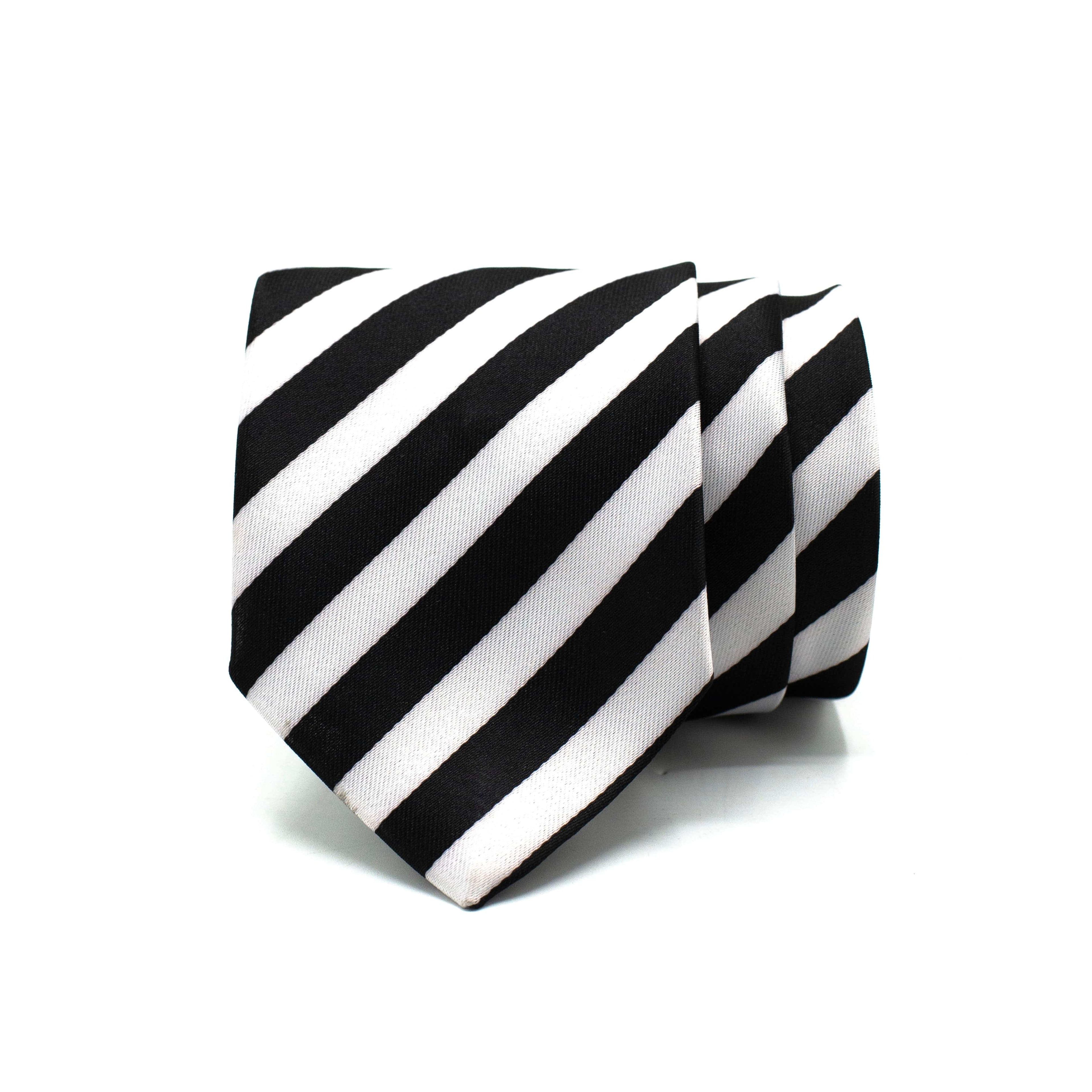 BLACK TUX STRIPE TIE