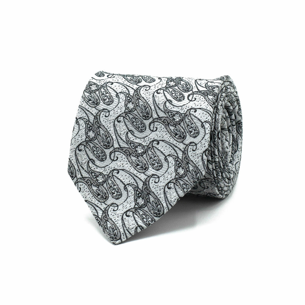 MONOCHROME PAISLEY TIE