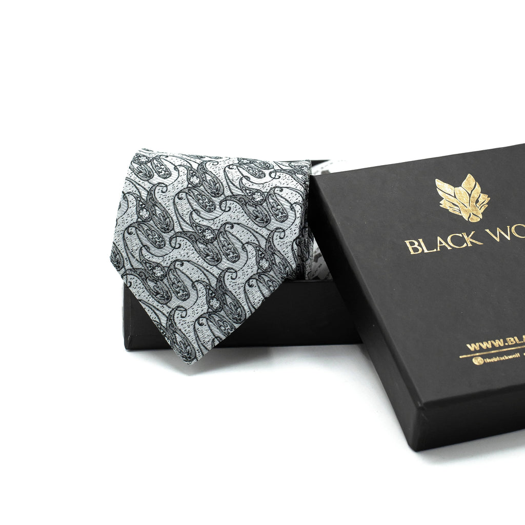 MONOCHROME PAISLEY TIE