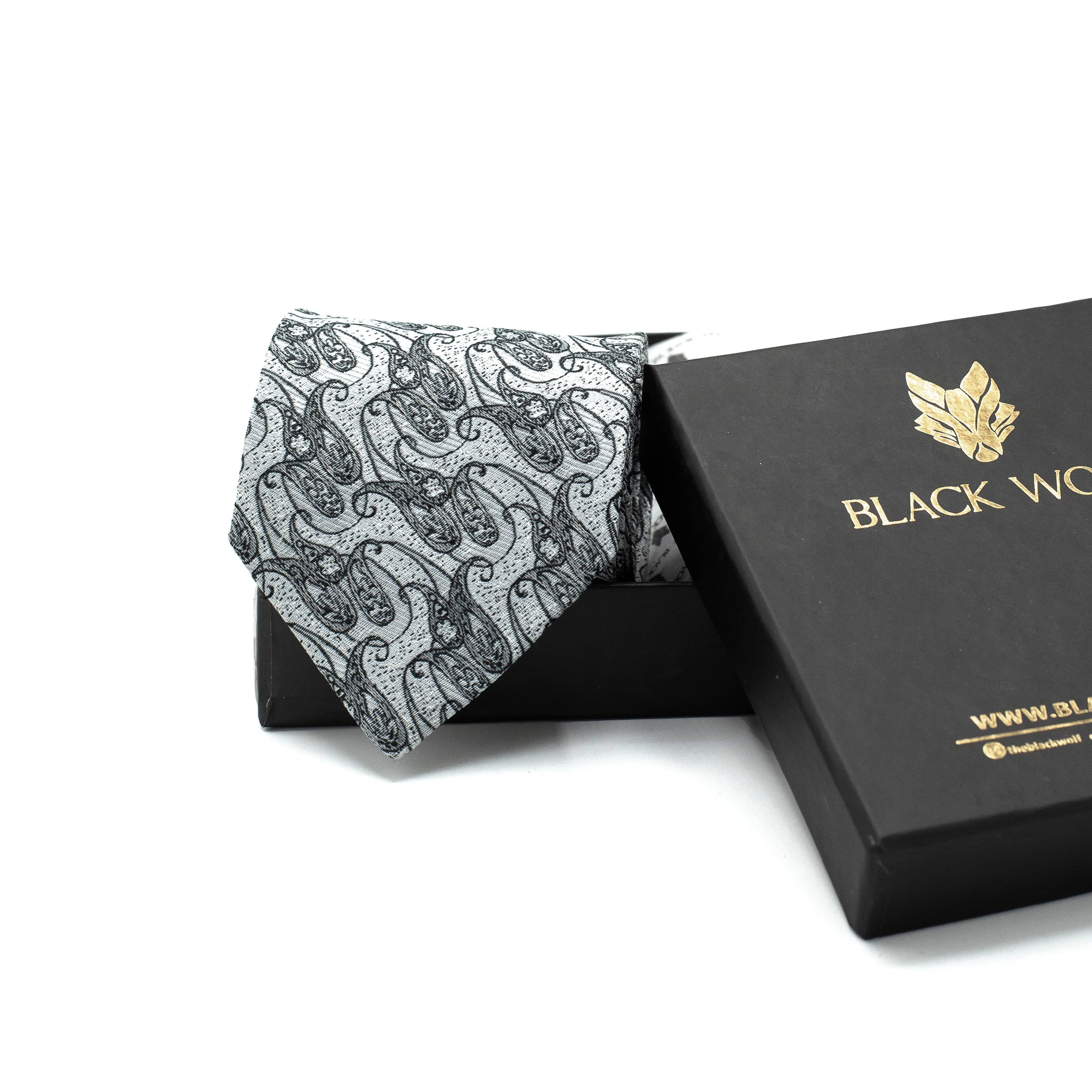 MONOCHROME PAISLEY TIE