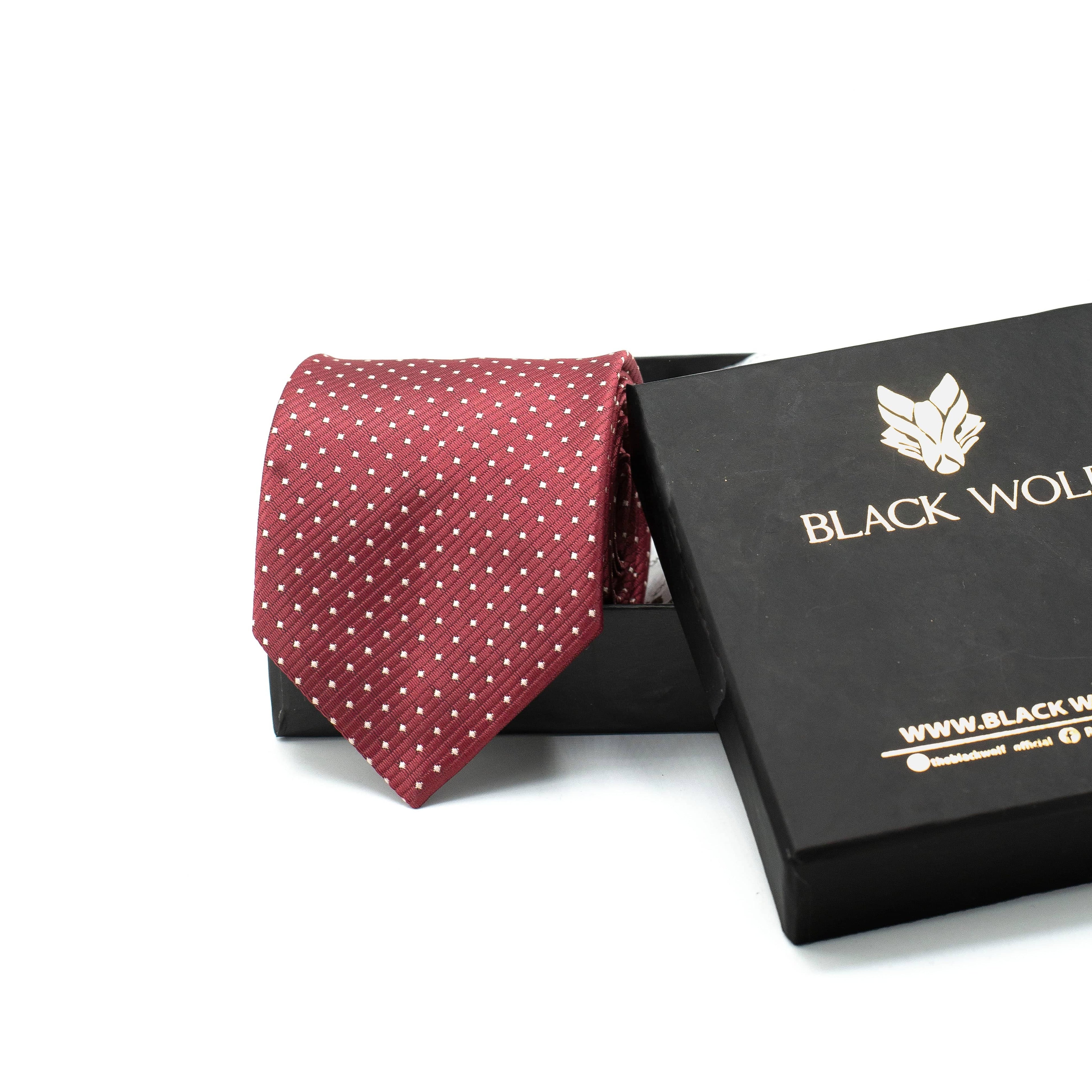 SCARLET POLKA TIE