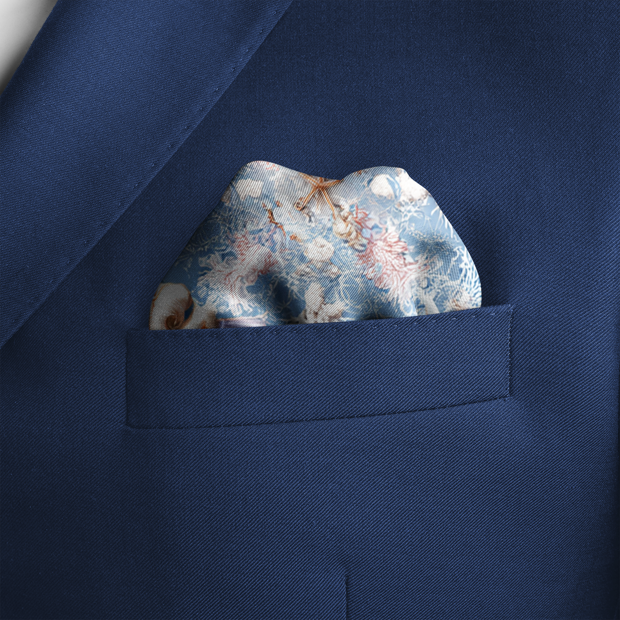 CORALIA SILK POCKET SQUARE