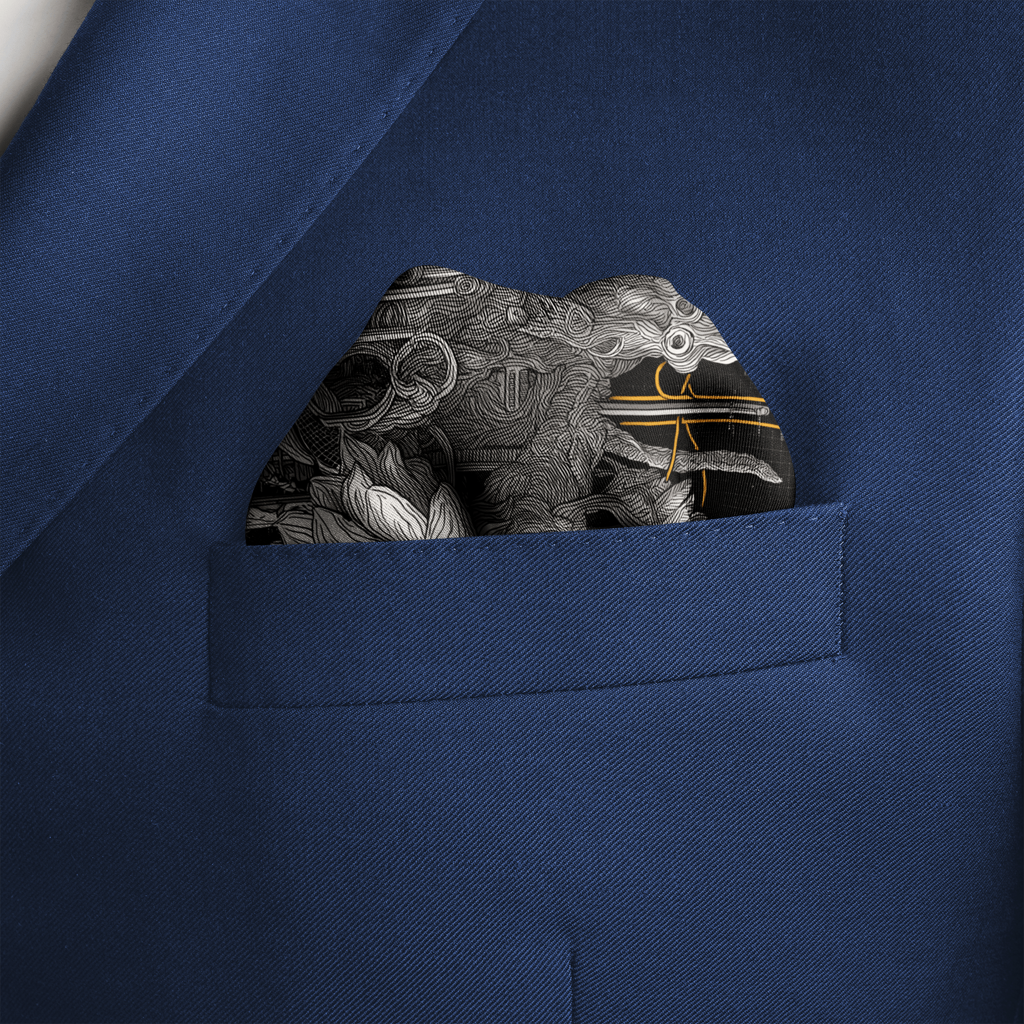 TECHFLORA SILK POCKET SQUARE