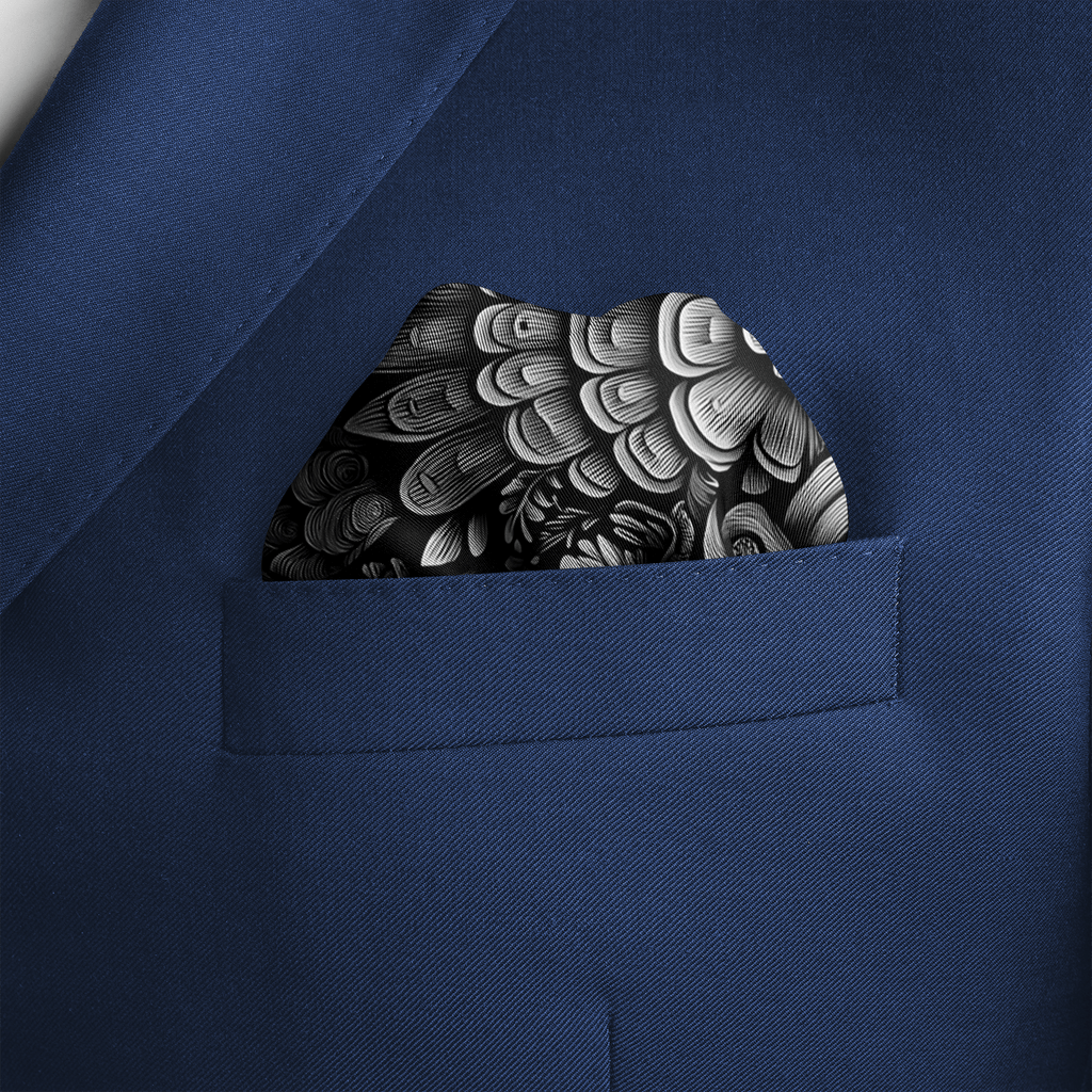 NOIR SILK POCKET SQUARE