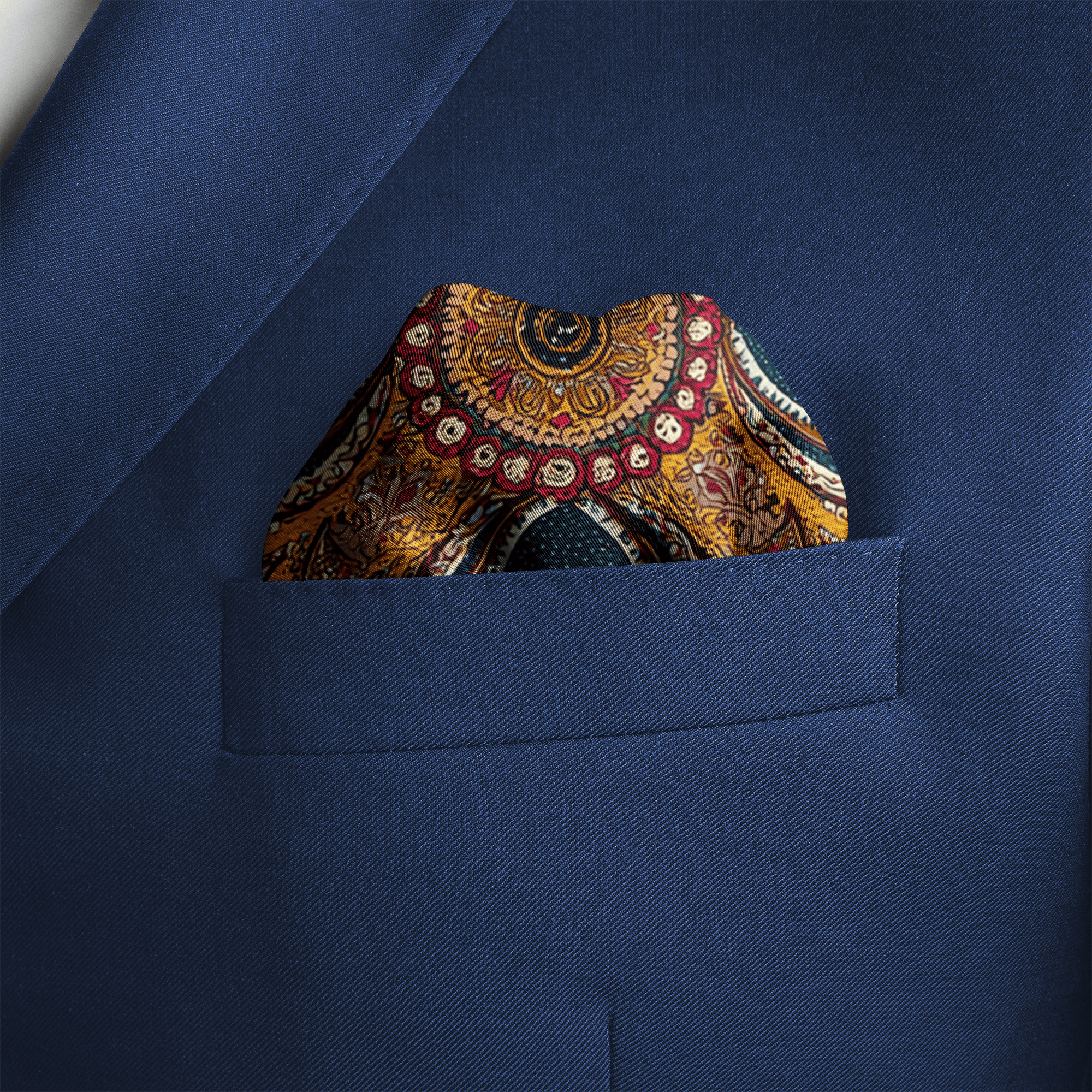 MARIGOLD BLOOM SILK POCKET SQUARE