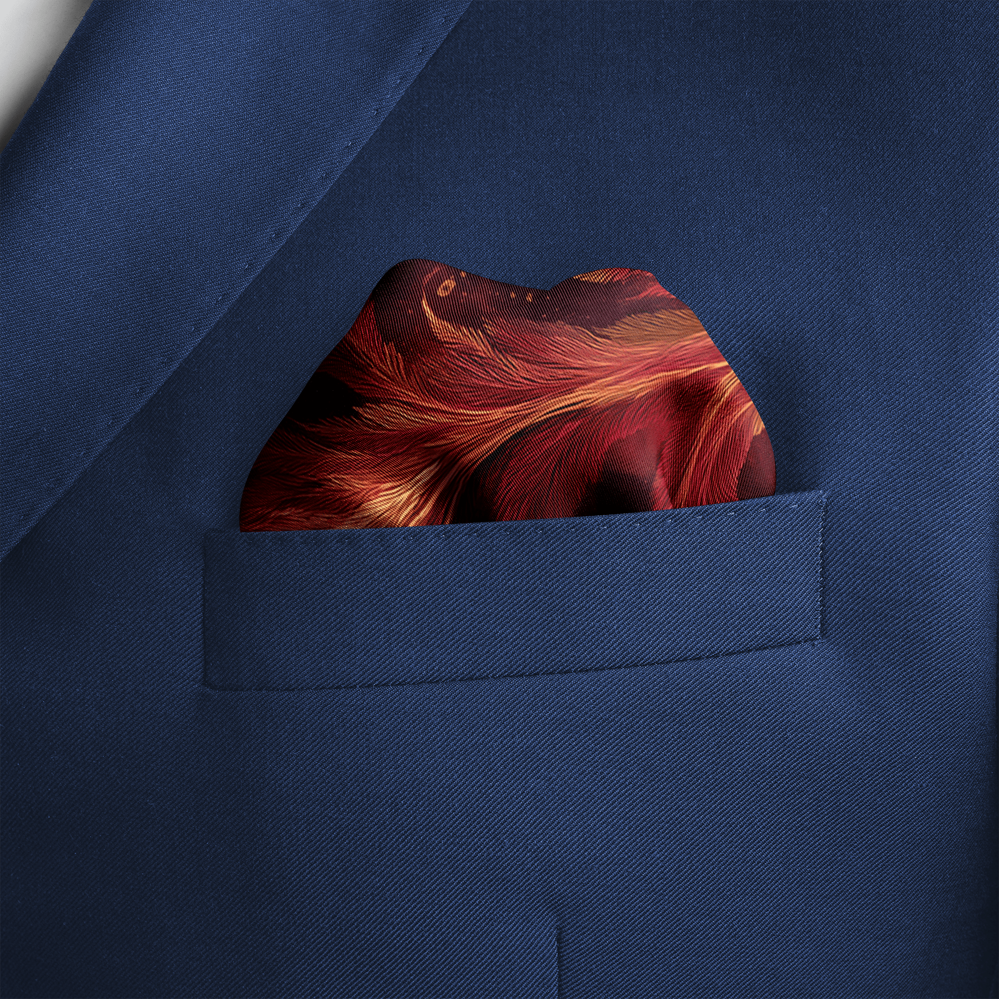 EMBER SILK POCKET SQUARE