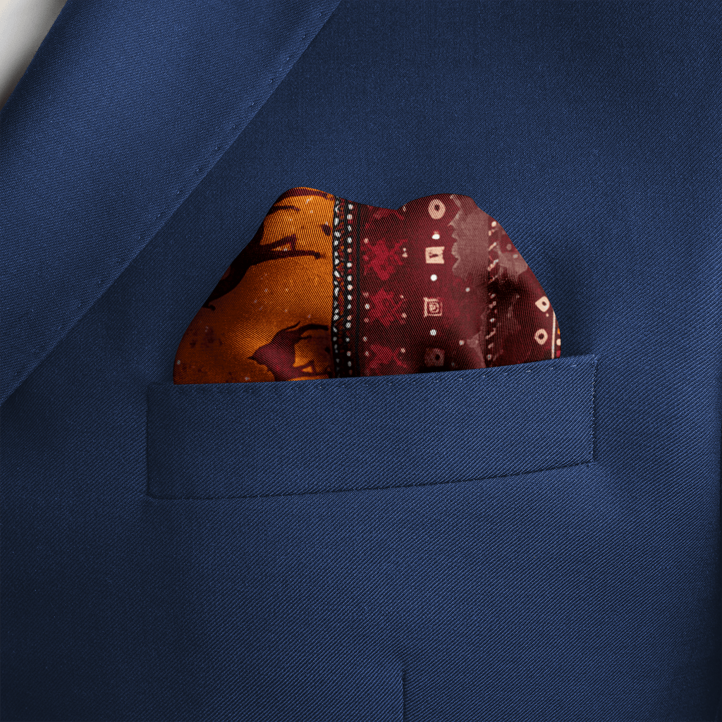 CARAVAN SILK POCKET SQUARE