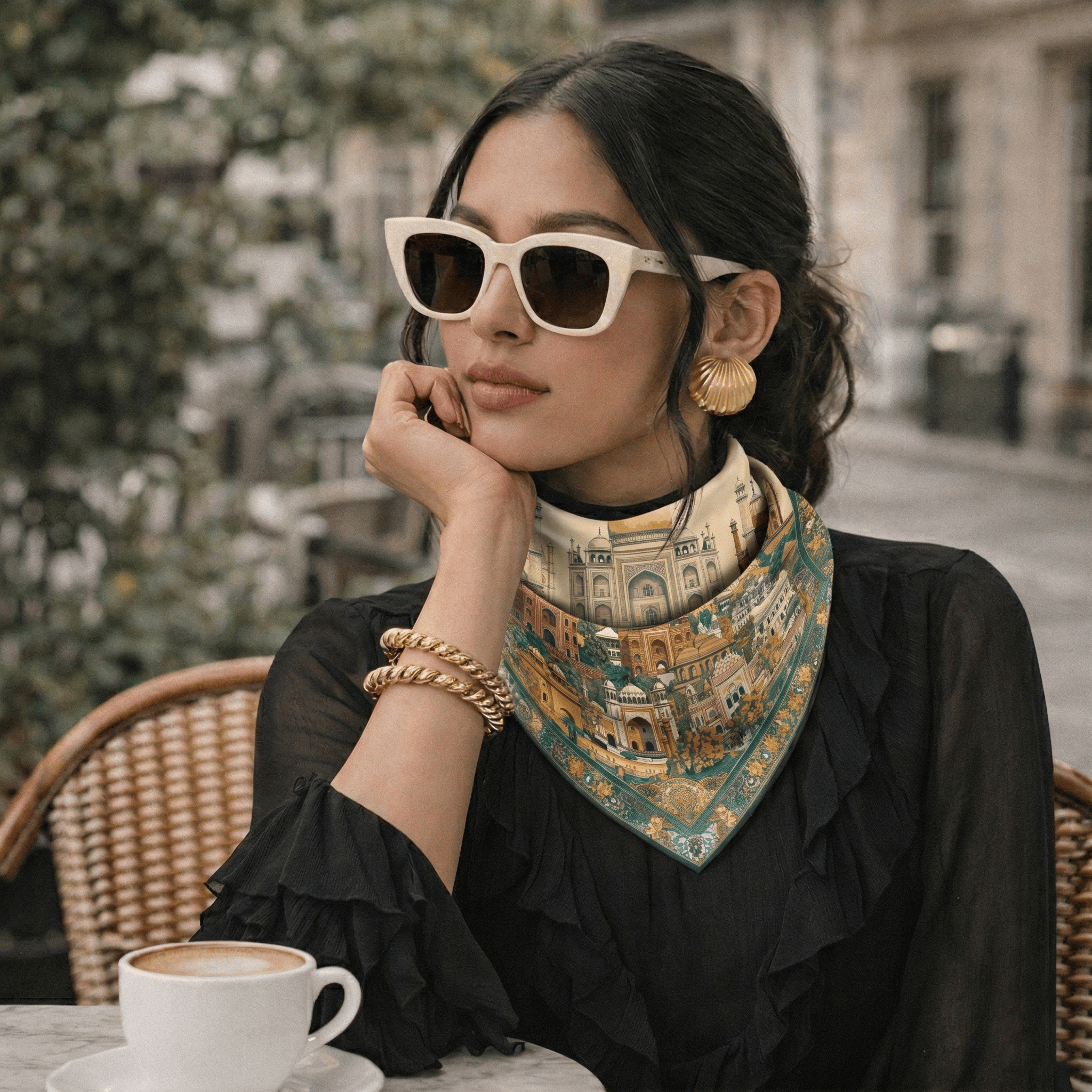 MUGHAL HERITAGE GARDEN SILK BANDANA
