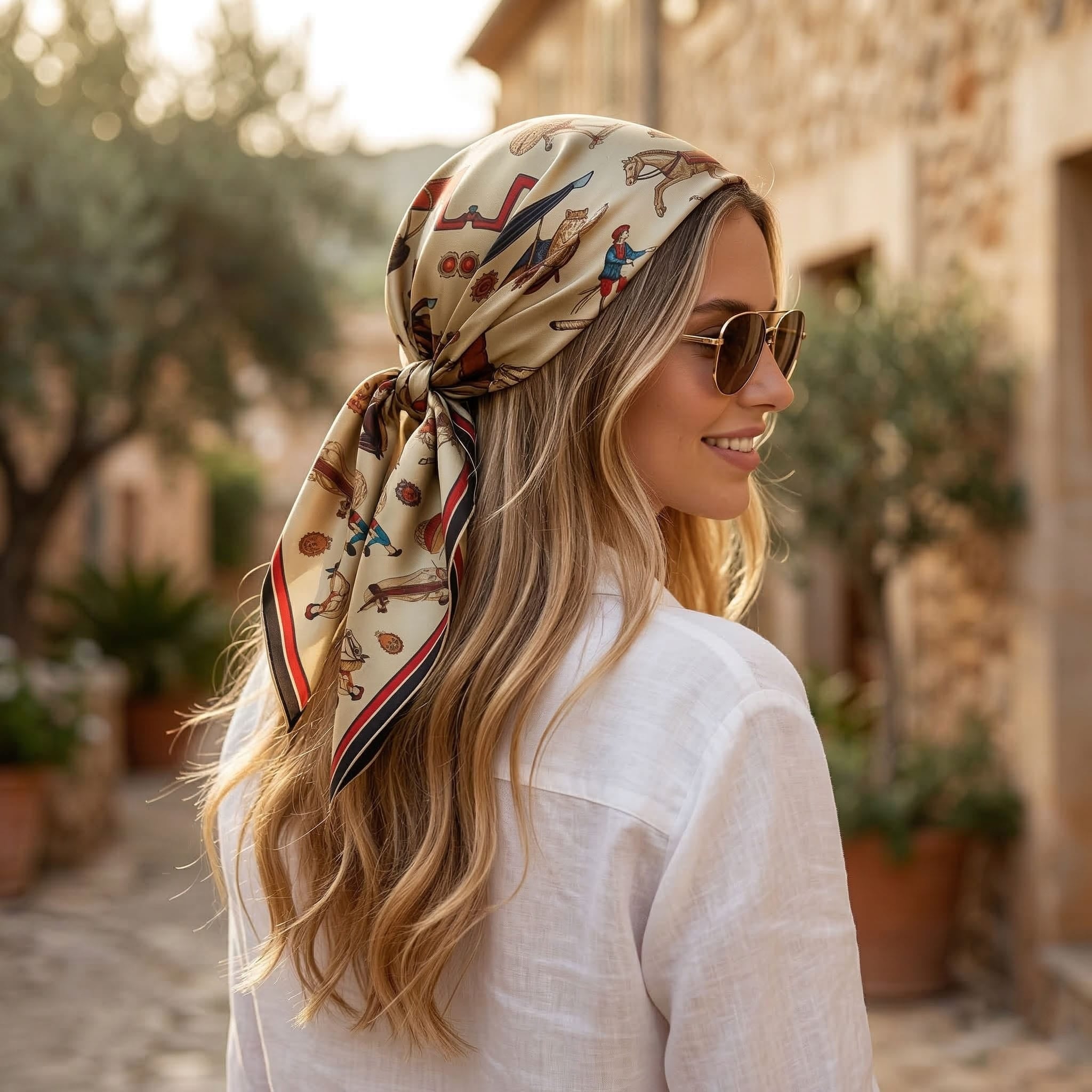 EQUESTRIAN PARADE SILK HEAD SCARF