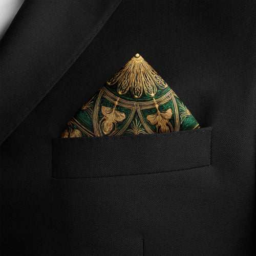 EMERALD CELESTIAL SILK POCKET SQUARE