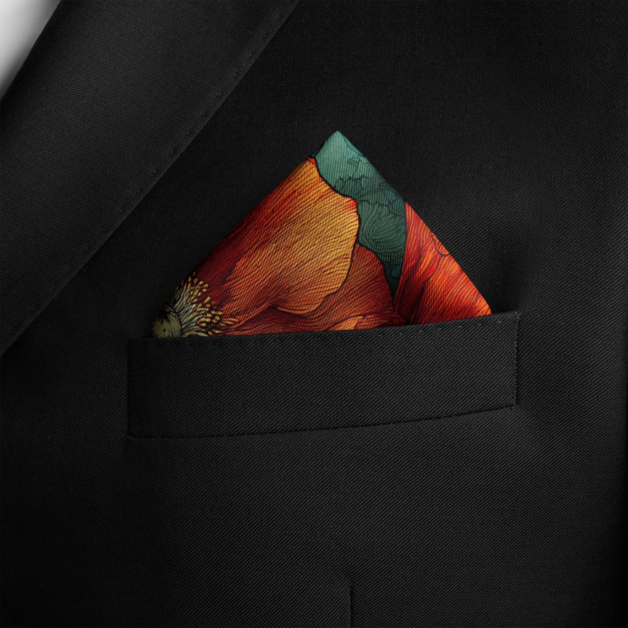 EMBER PETALS SILK POCKET SQUARE
