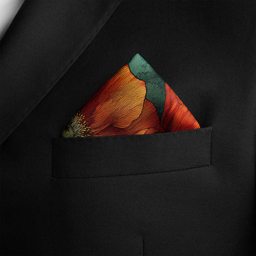EMBER PETALS SILK POCKET SQUARE