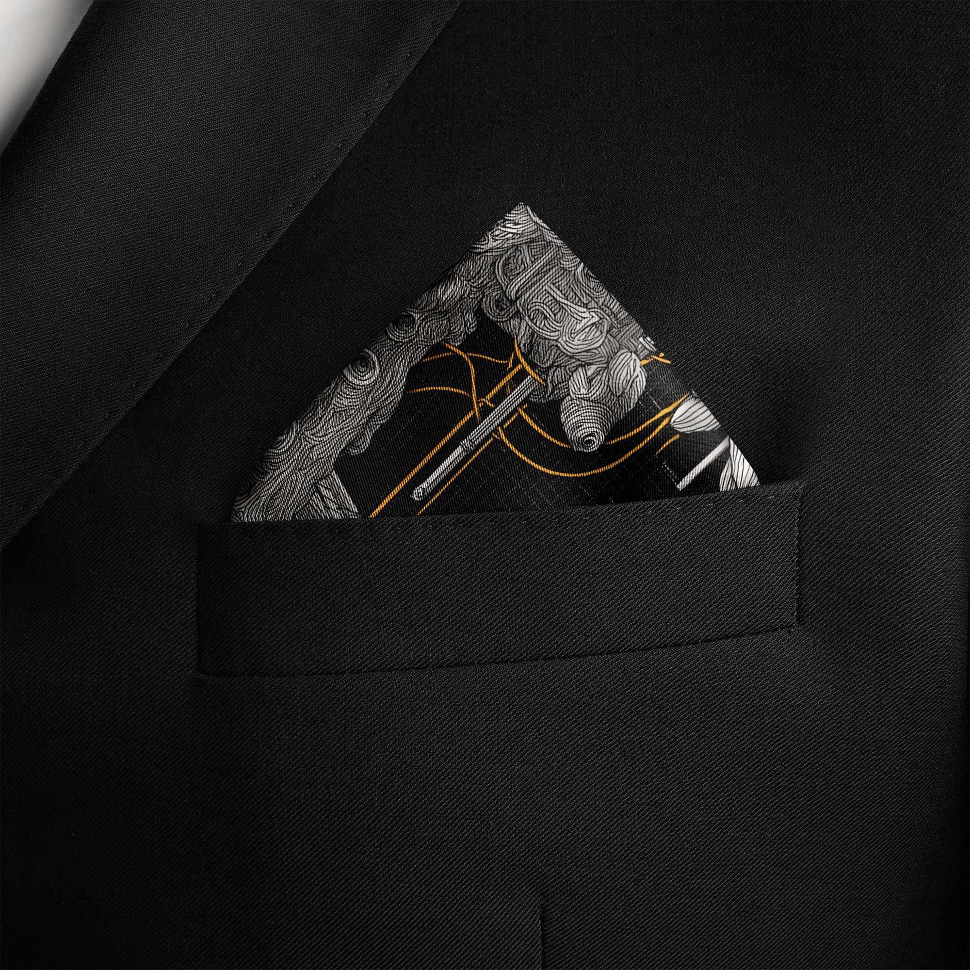 TECHFLORA SILK POCKET SQUARE