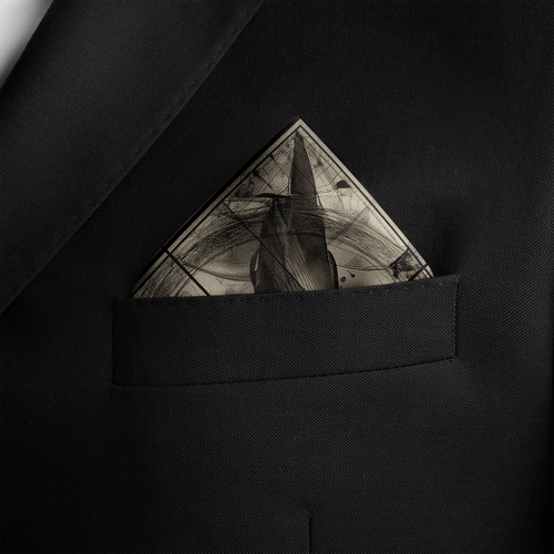 RAVEN SILK POCKET SQUARE