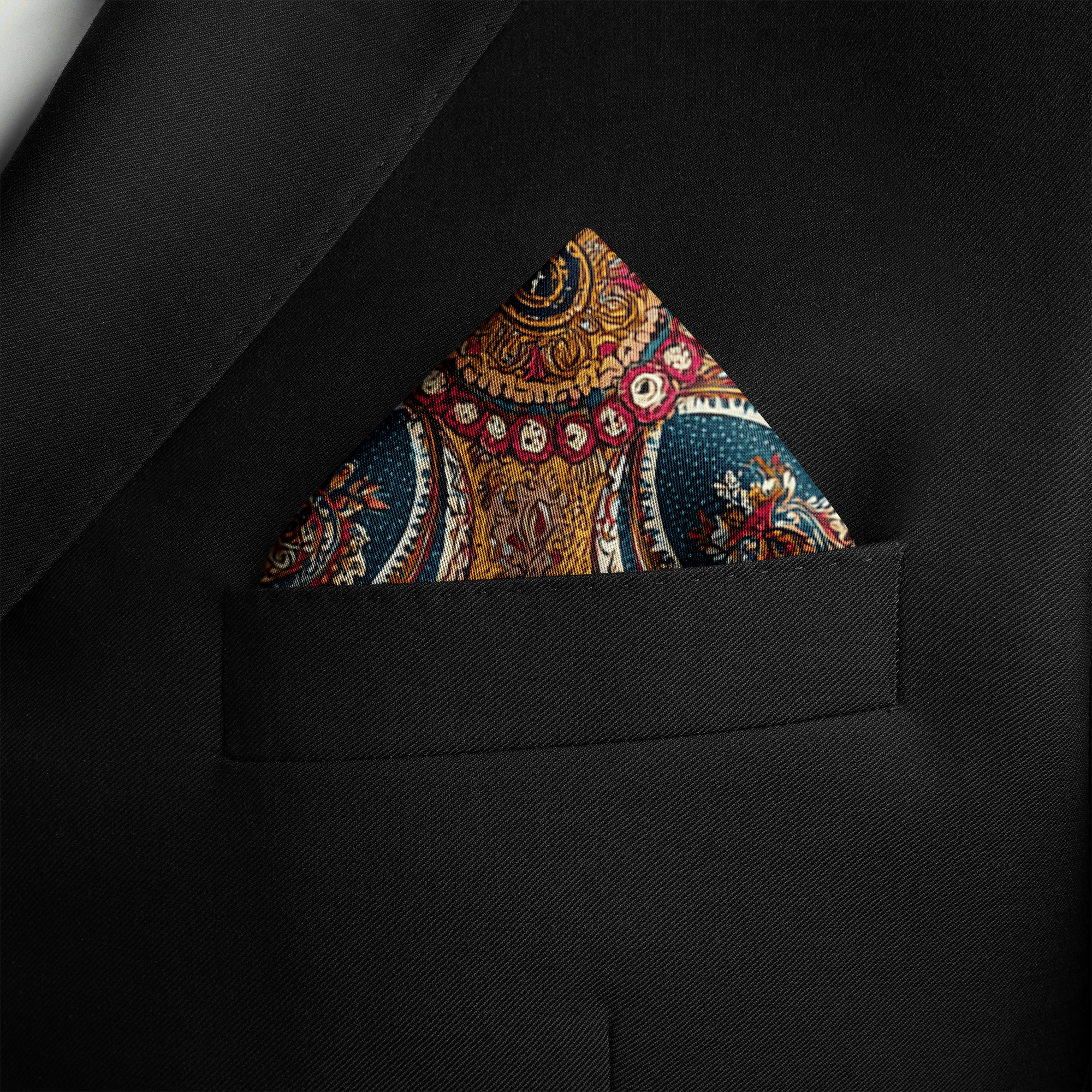 MARIGOLD BLOOM SILK POCKET SQUARE