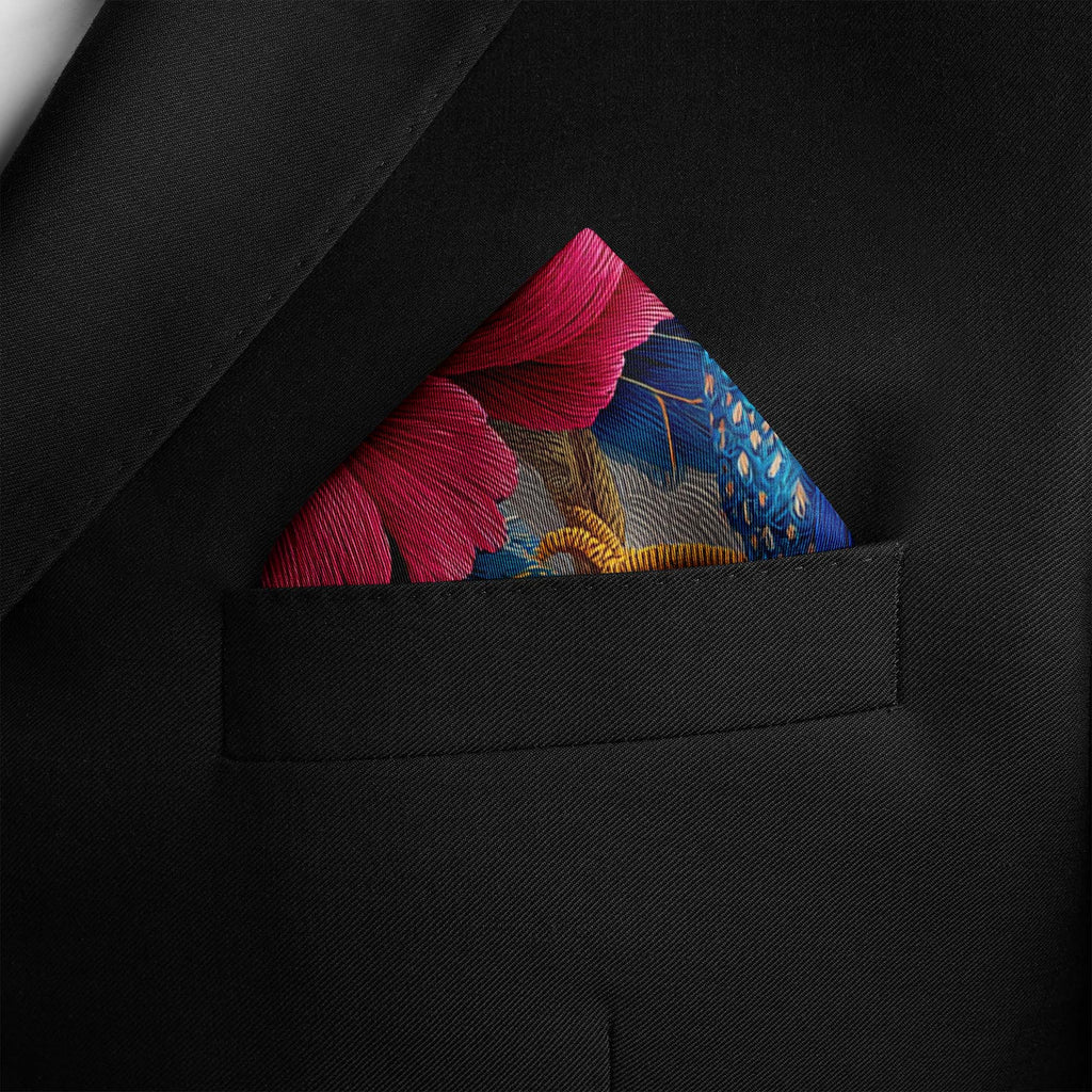 THE GILDED BIRD SILK POCKET SQUARE
