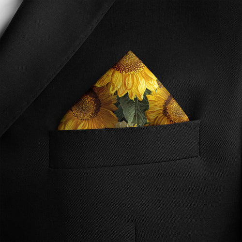MIDNIGHT SUN GARDEN SILK POCKET SQUARE